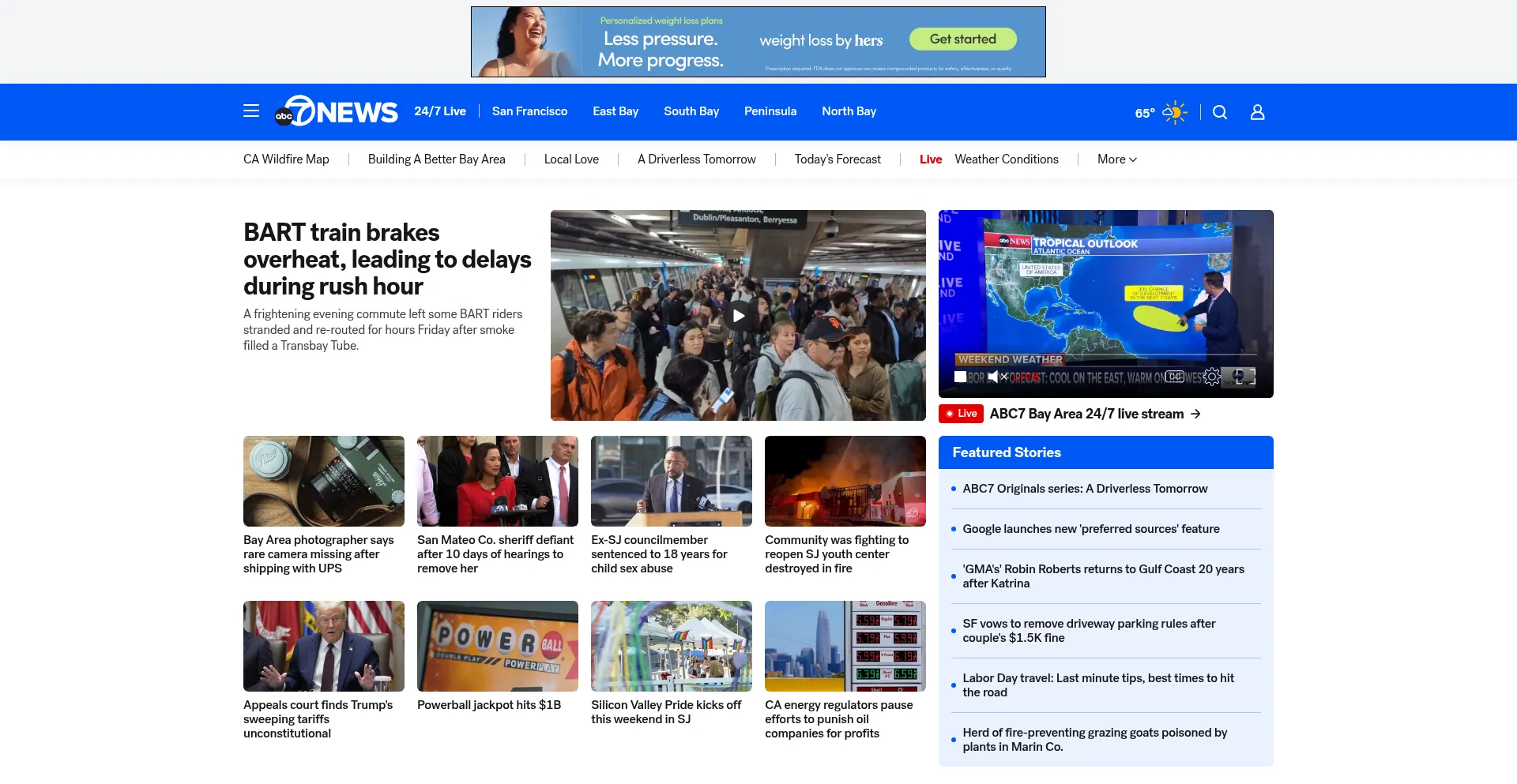 Website screenshot of Abc7news.com