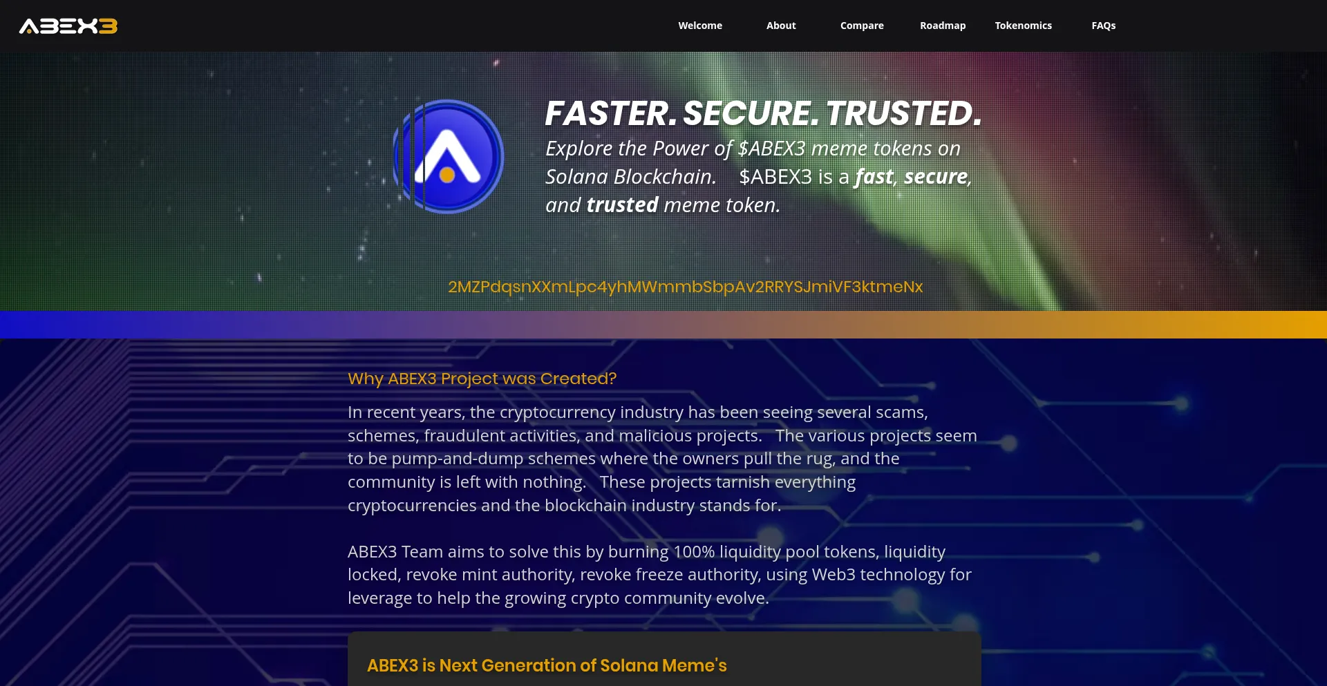 Website screenshot of Abex3.com