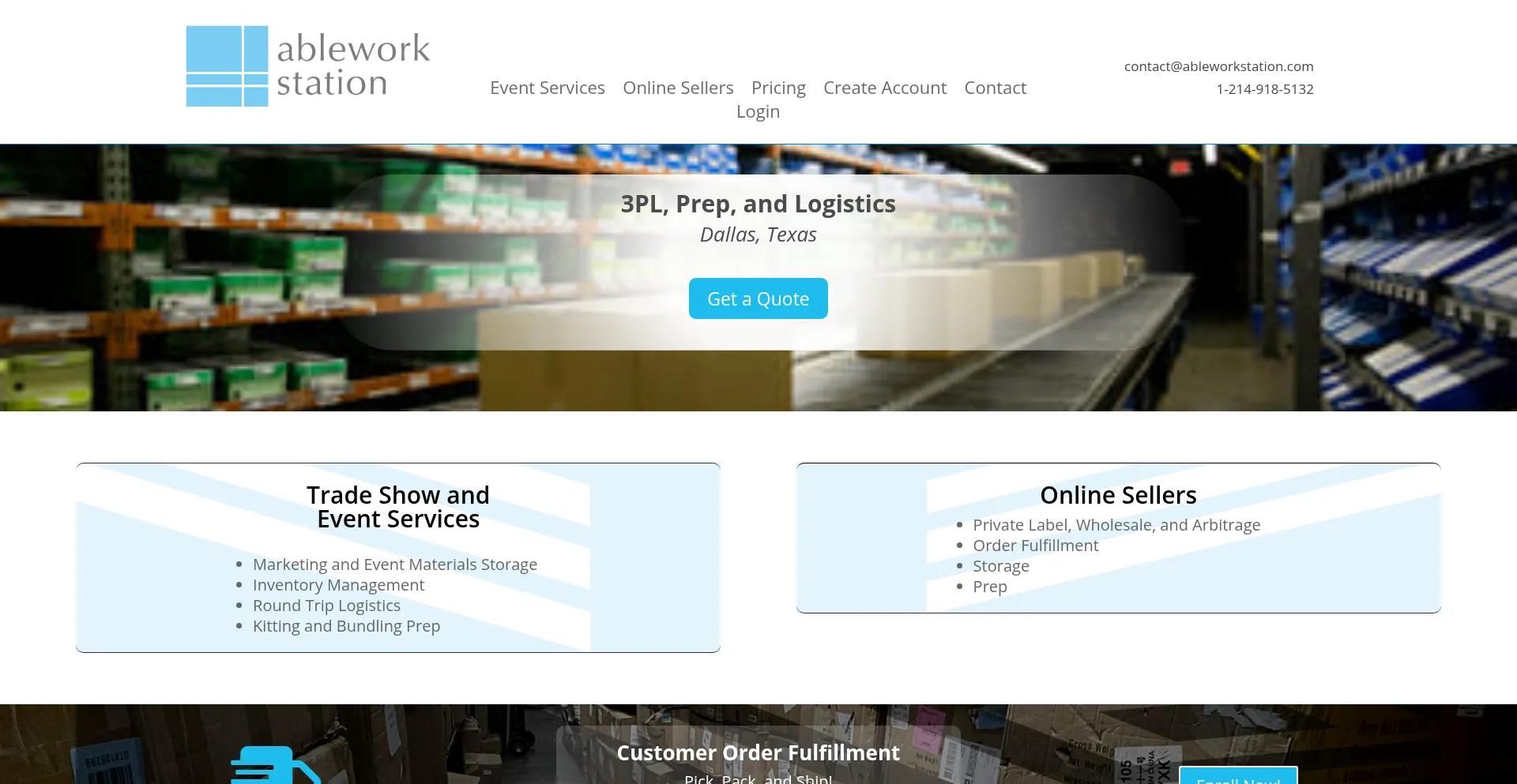 Website screenshot of Ableworkstation.com