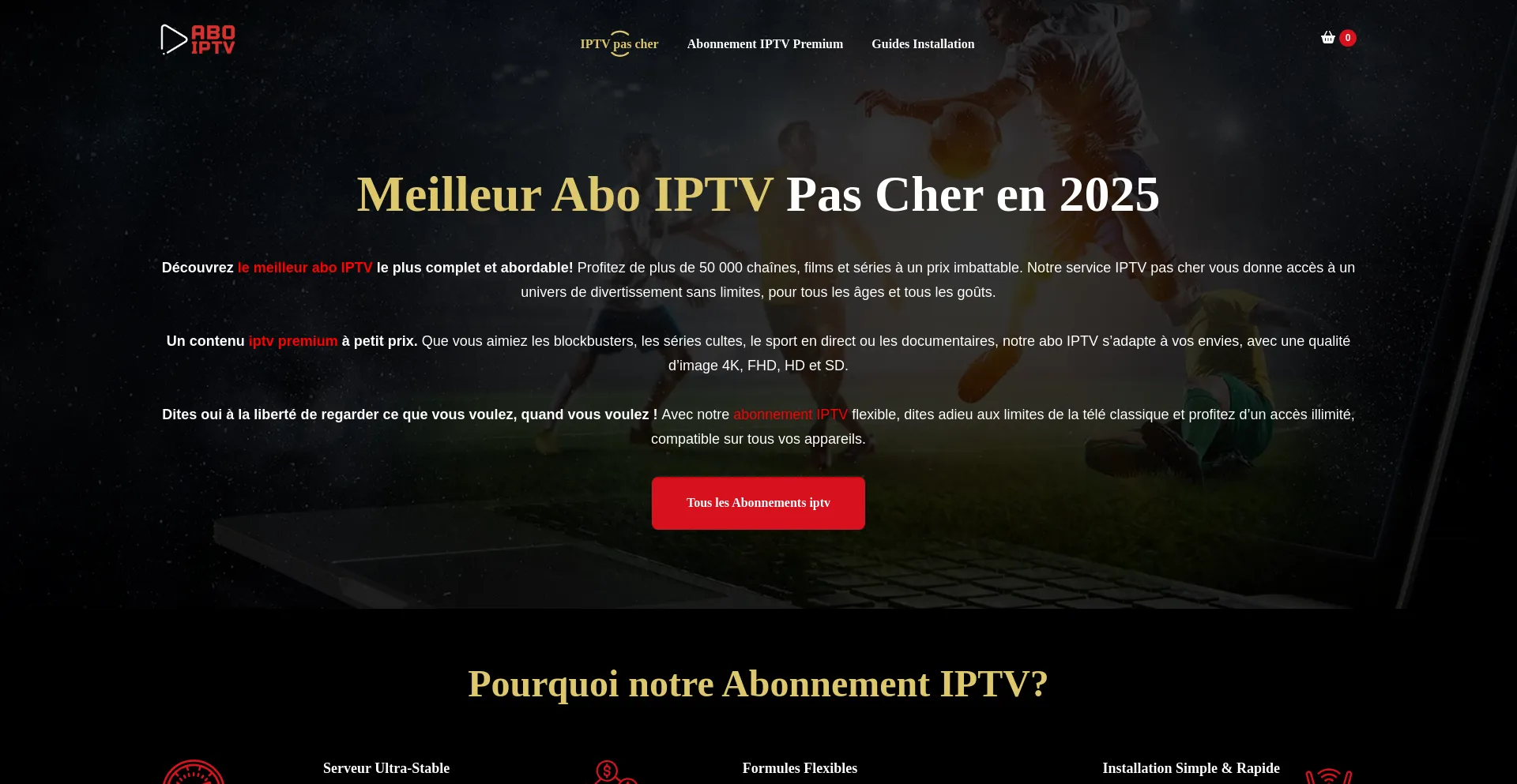 Website screenshot of Abonnement-ip-tv.fr