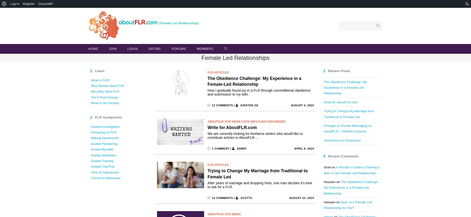 Website screenshot of Aboutflr.com