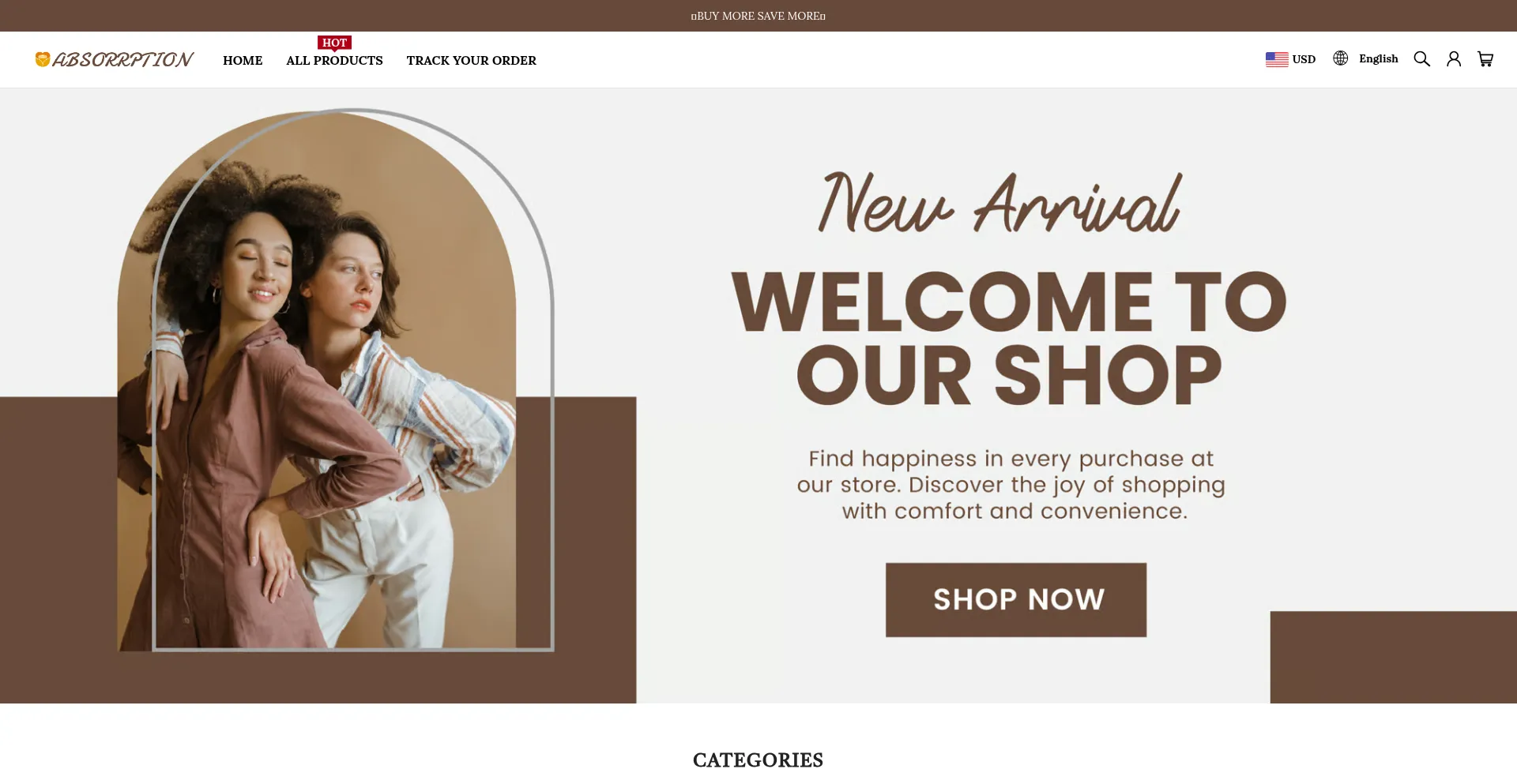 Website screenshot of Absorrption.com