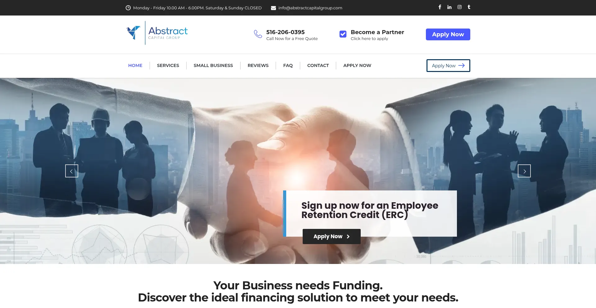 Website screenshot of Abstractcapitalgroup.com