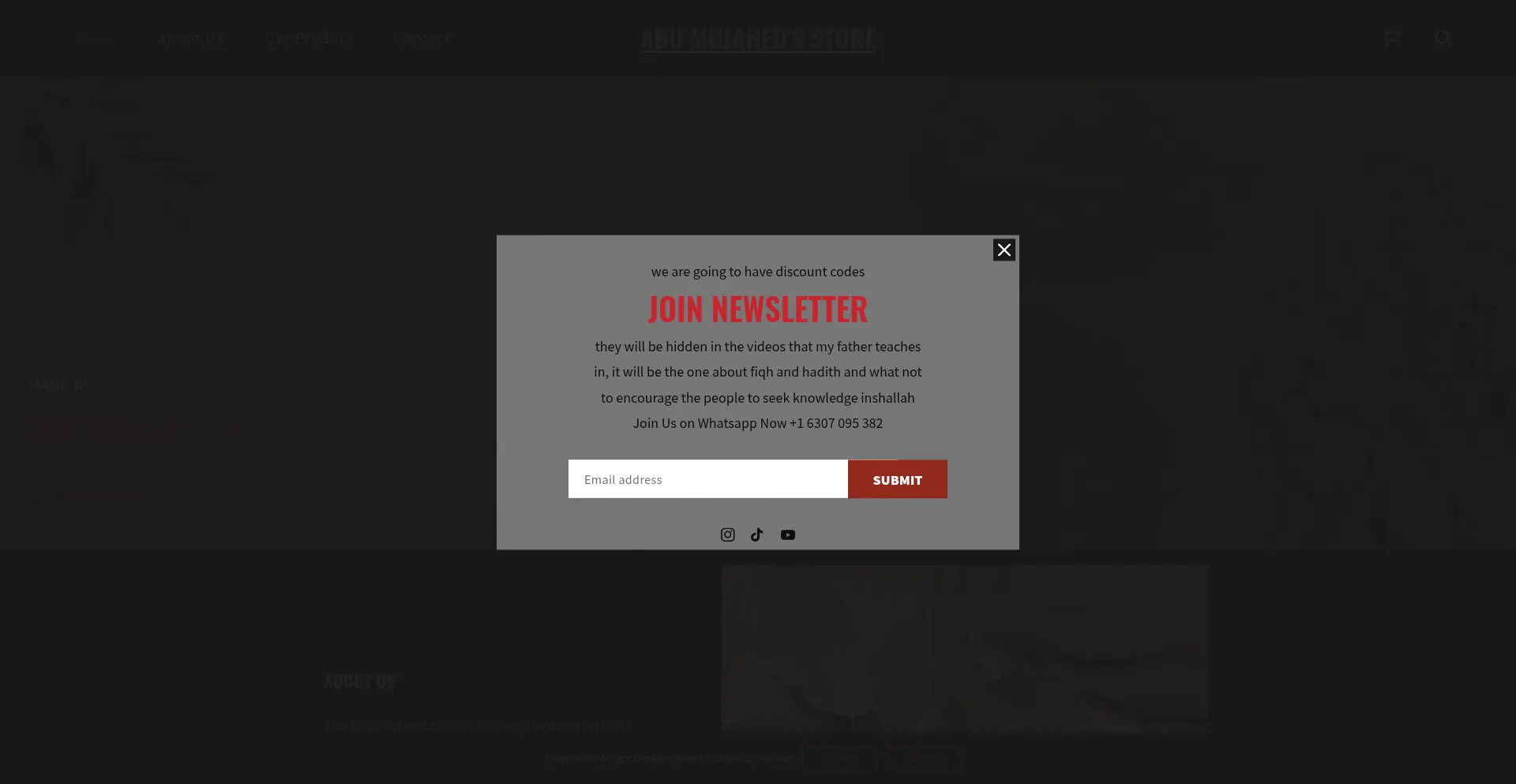 Website screenshot of Abumujahedruqyah.com