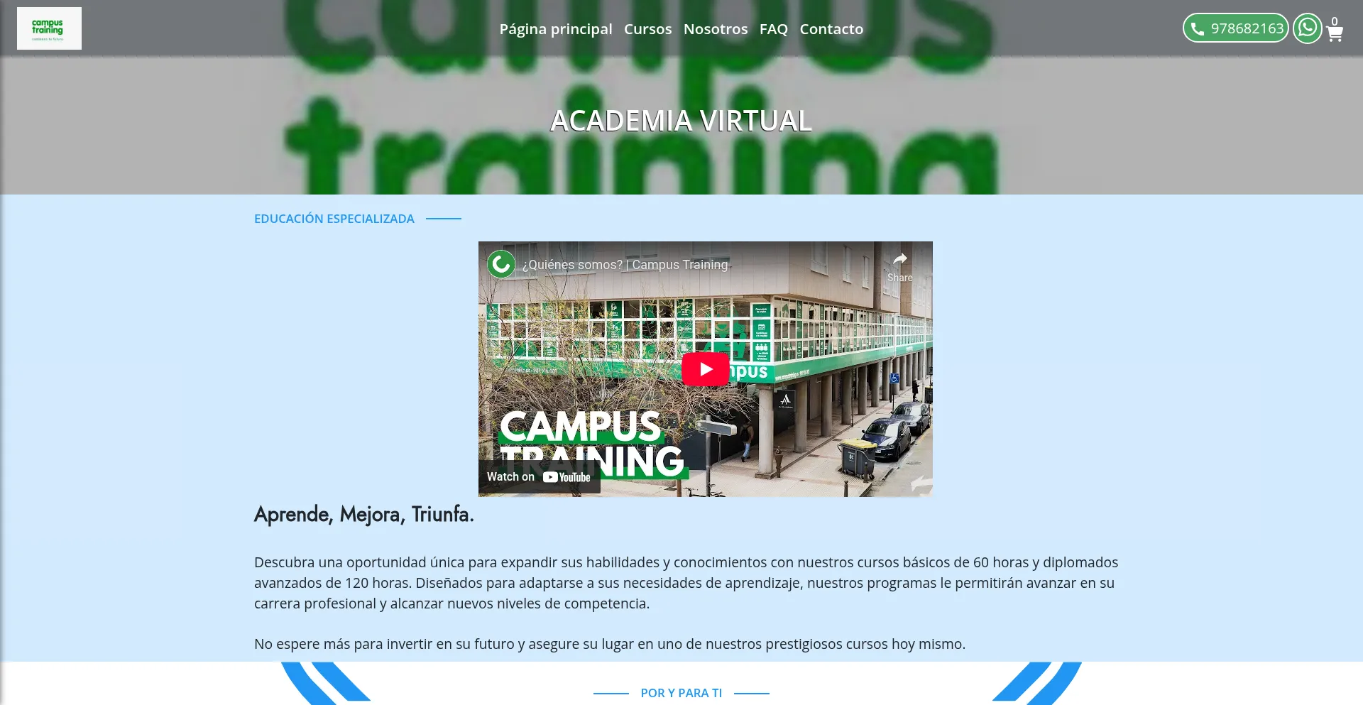 Website screenshot of Academia2025virtual.principalwebsite.com