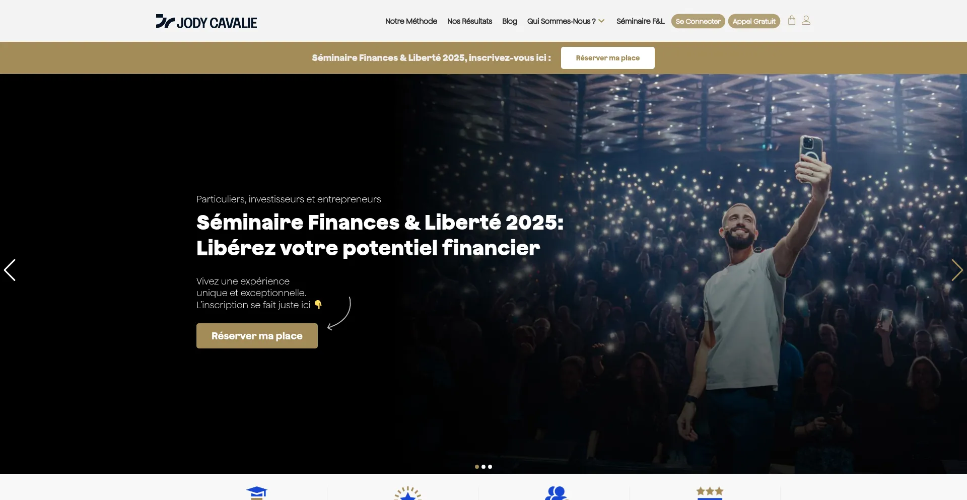 Website screenshot of Academy.jodycavalie.com