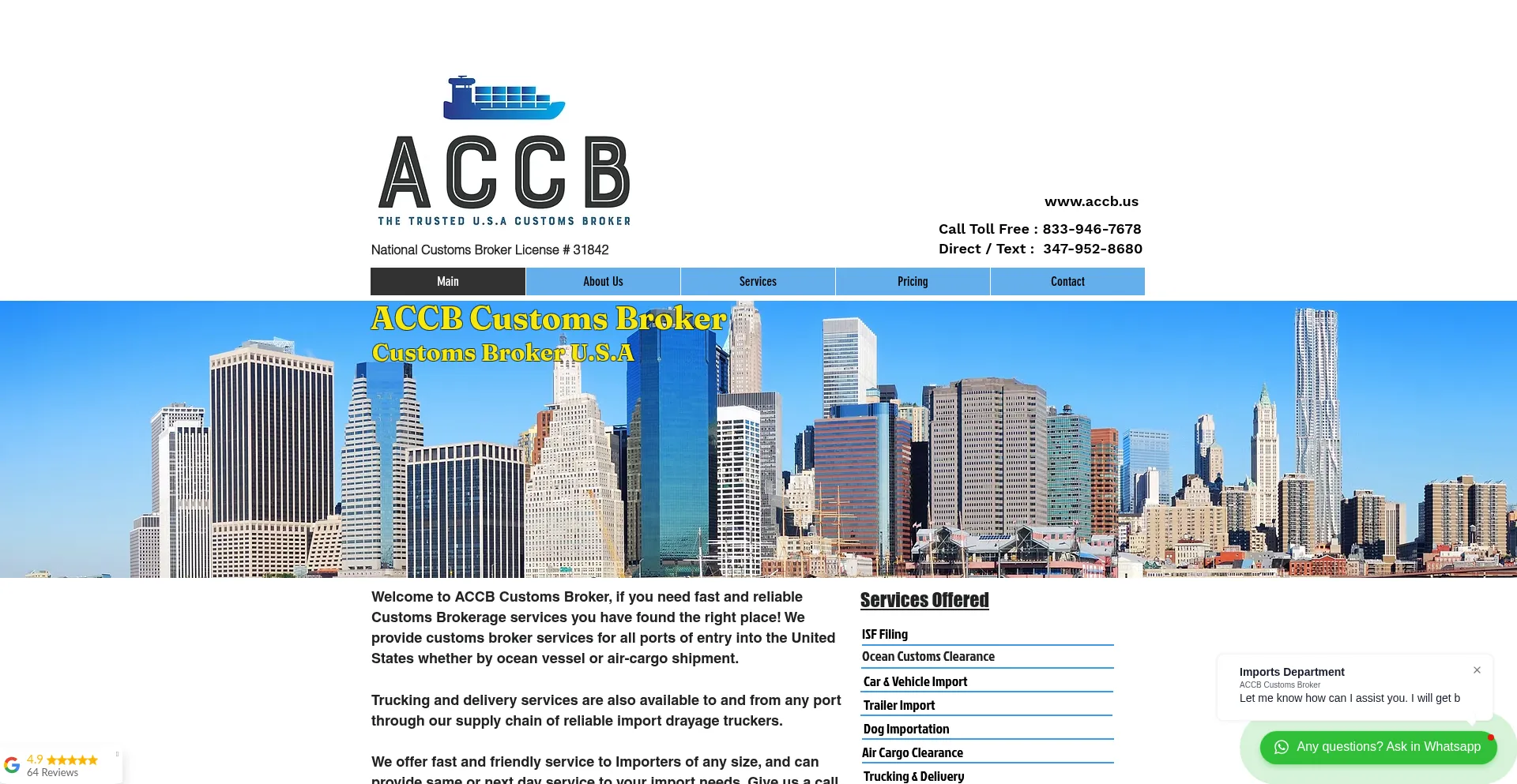 Website screenshot of Accb.us