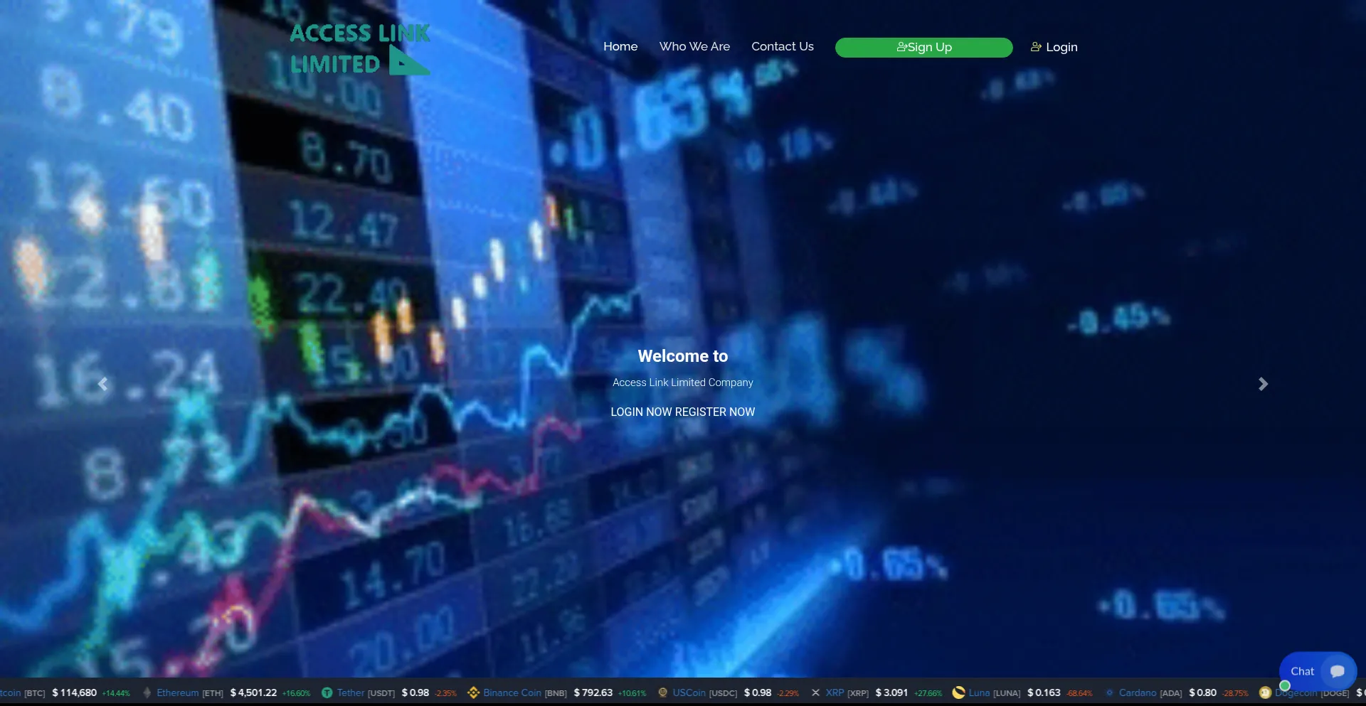 Website screenshot of Accesslinklimited.com