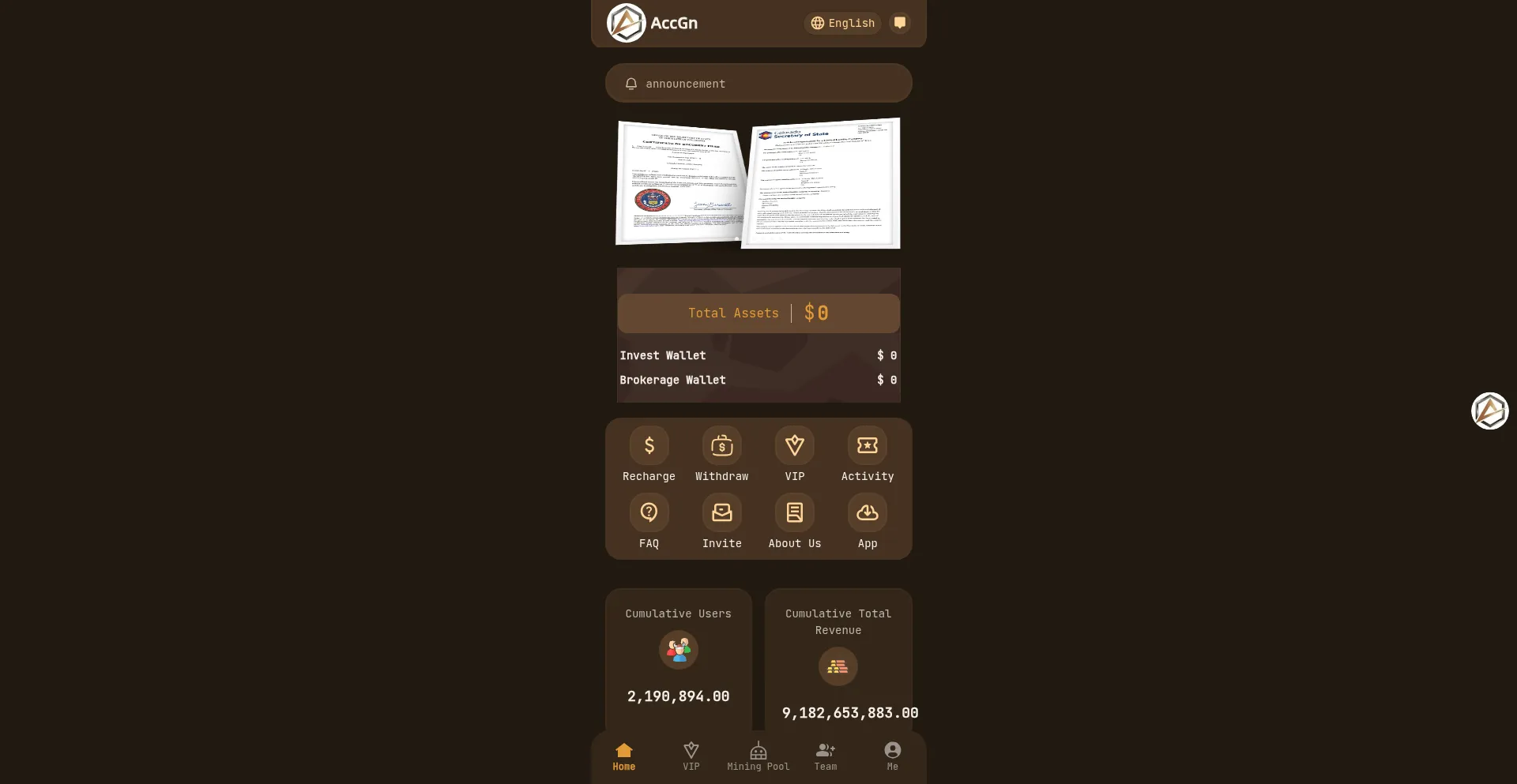 Accgnmine.top Screenshot