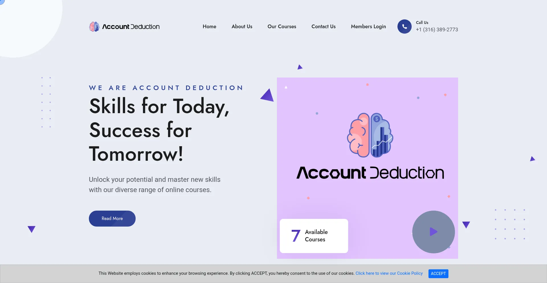 Website screenshot of Accountdeduction.com