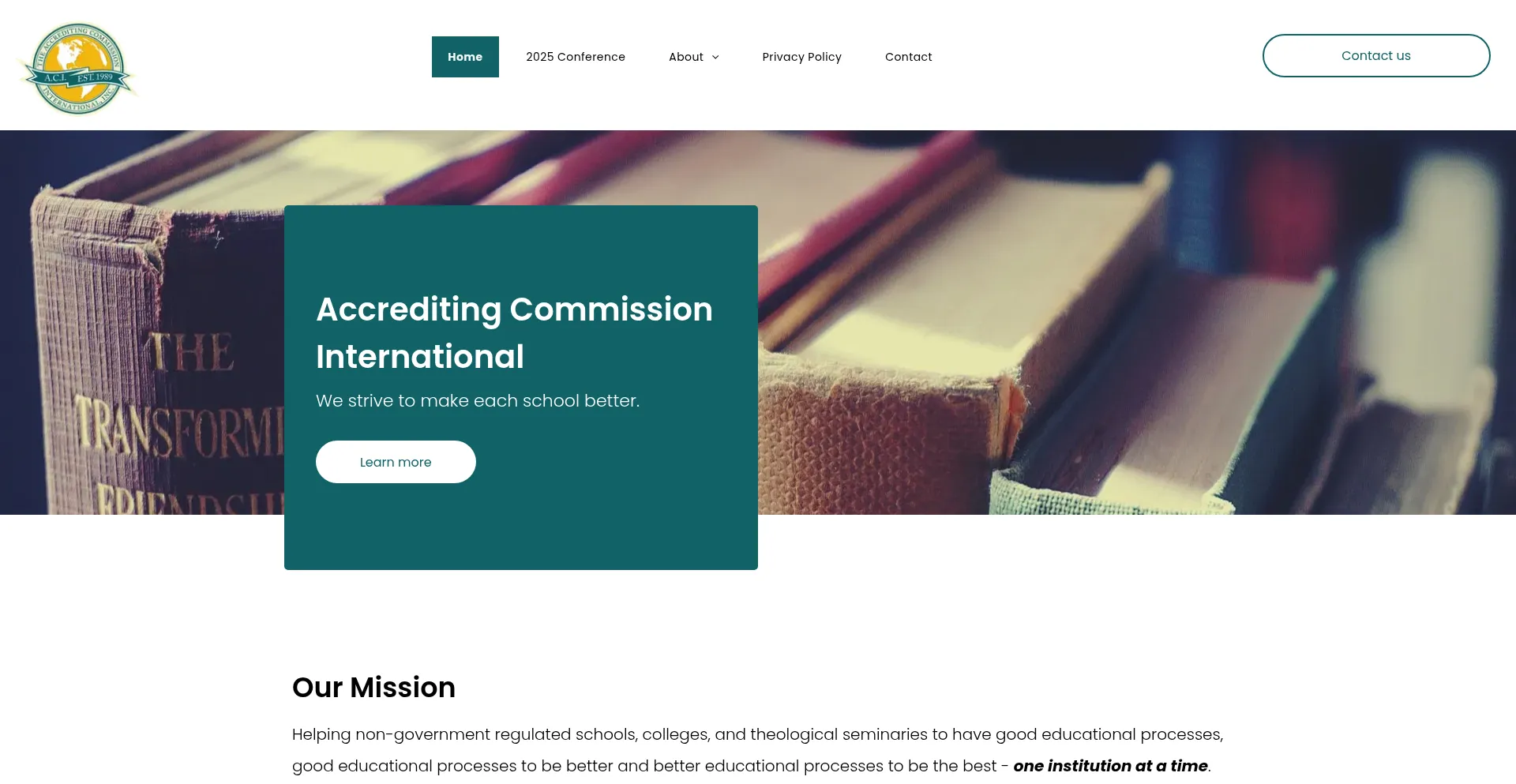 Website screenshot of Accreditnow.com