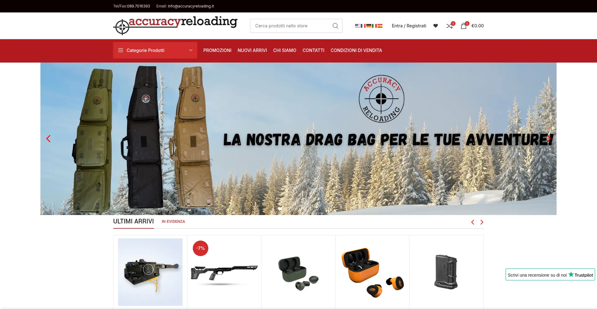 Website screenshot of Accuracyreloading.it
