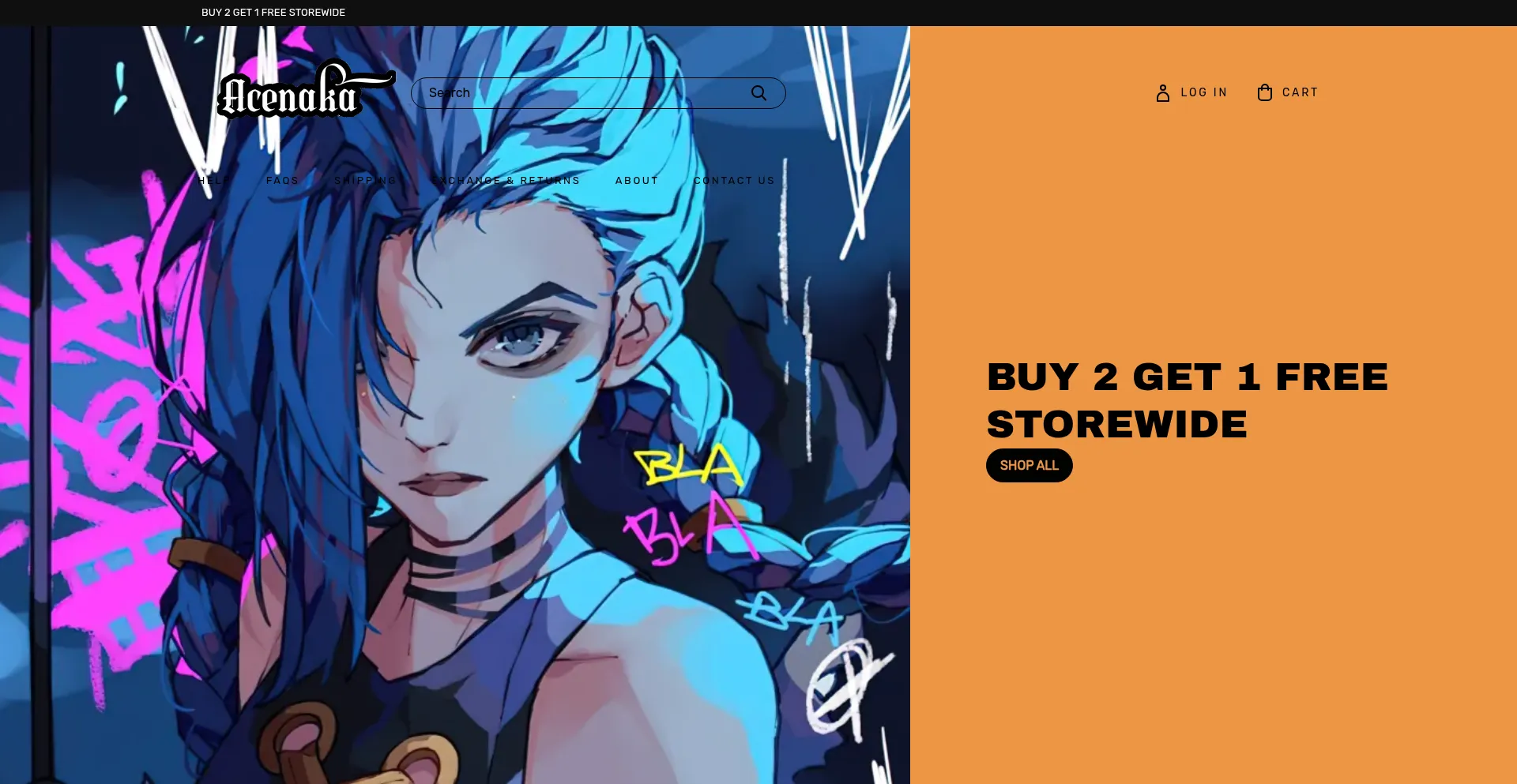 Website screenshot of Acenaka.com