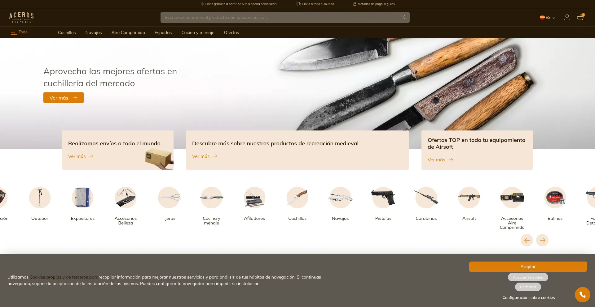 Aceros-de-hispania.com Screenshot