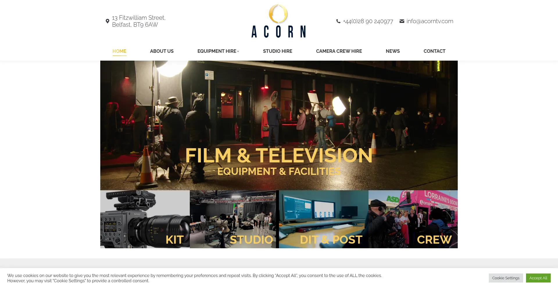 Website screenshot of Acorntv.com
