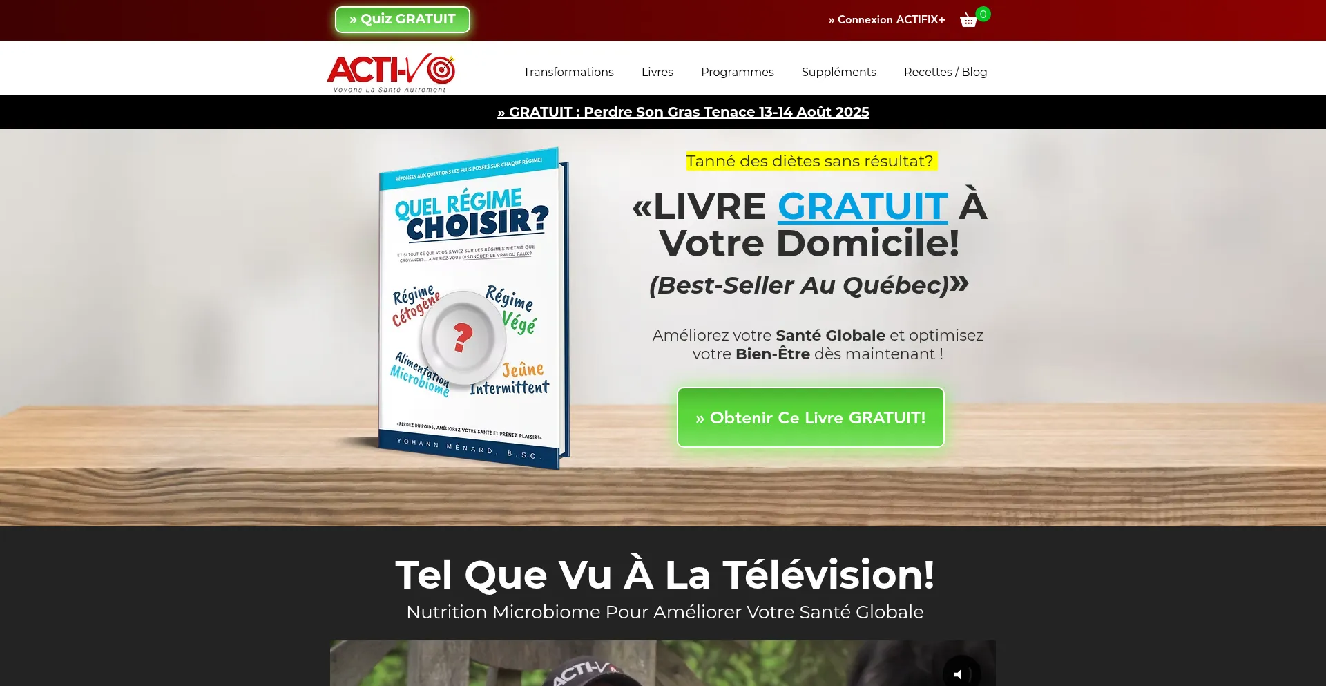 Website screenshot of Acti-v.ca