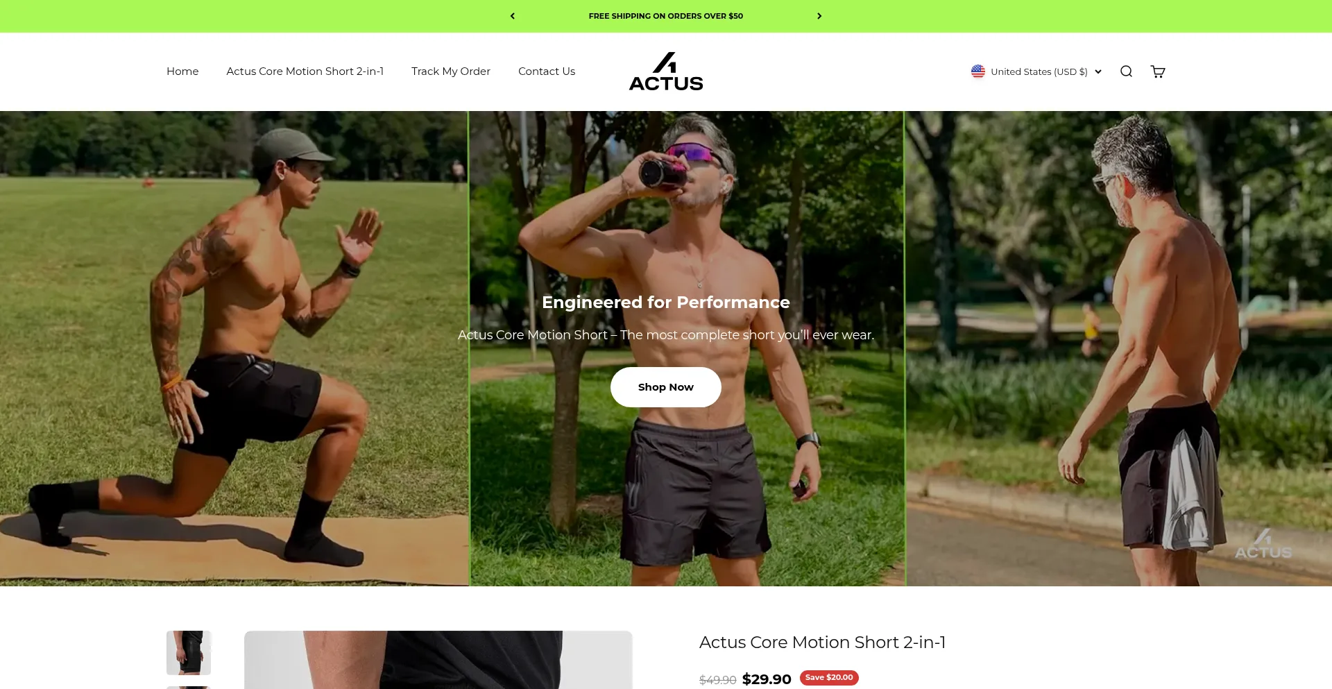 Website screenshot of Actuscore.com