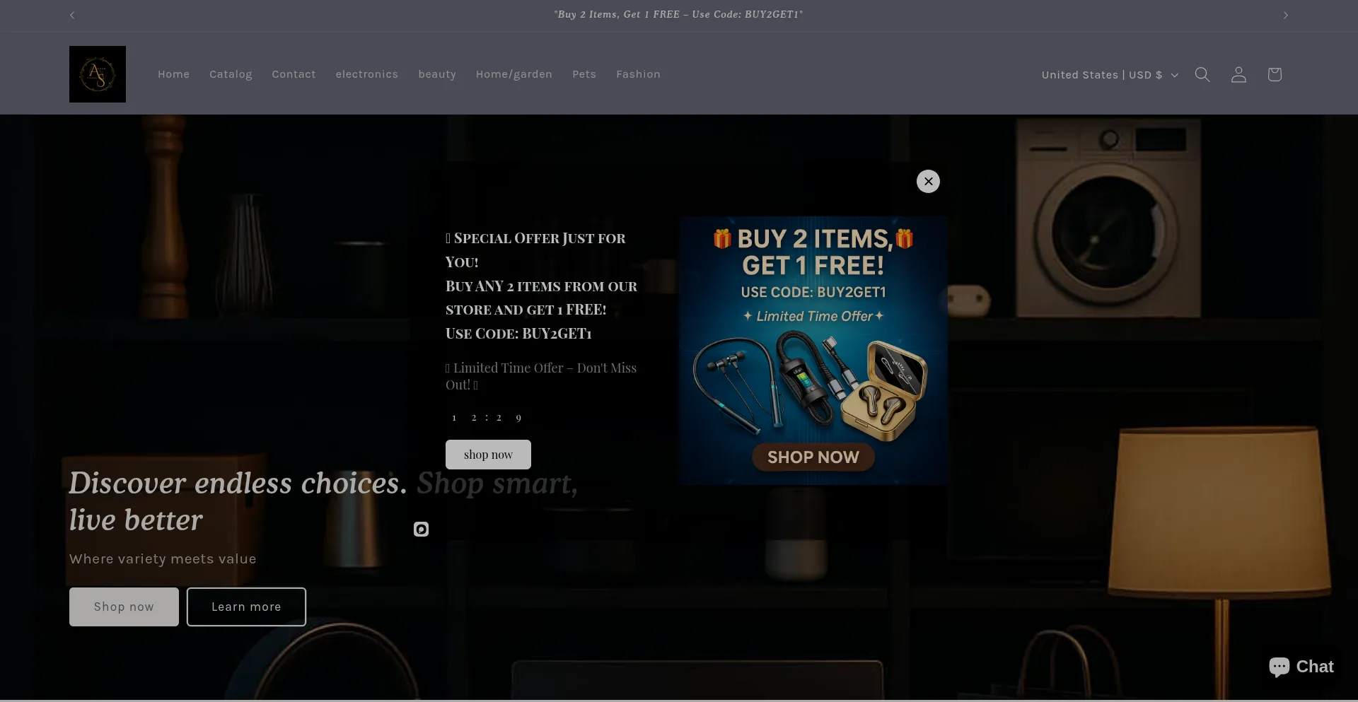 Website screenshot of Adamstore.us