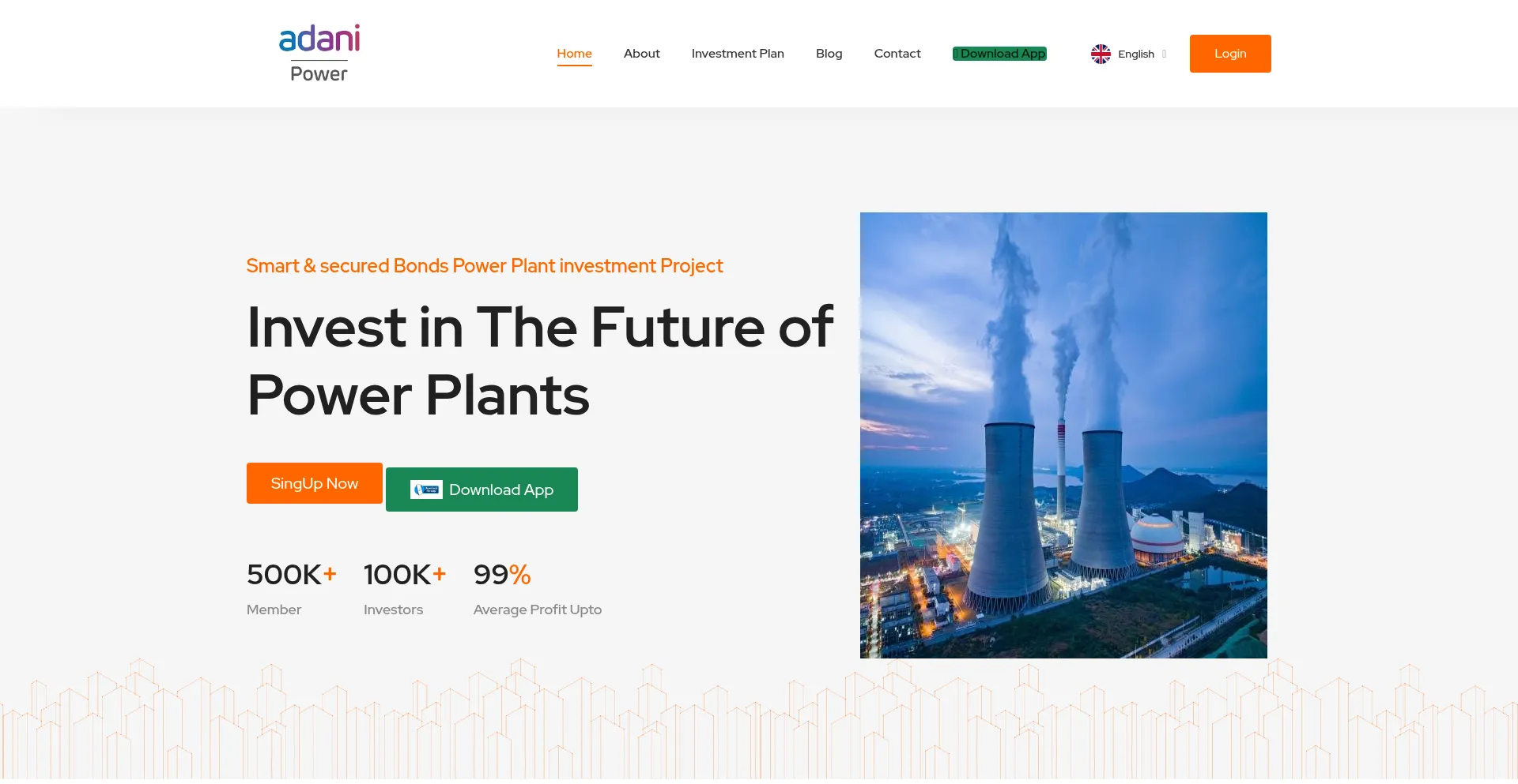 Website screenshot of Adanipowergroup.in