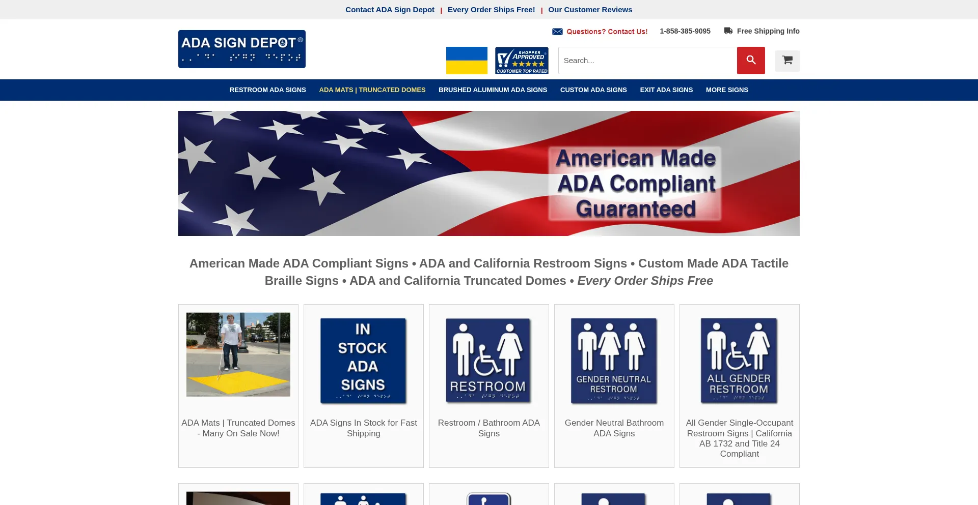 Website screenshot of Adasigndepot.com