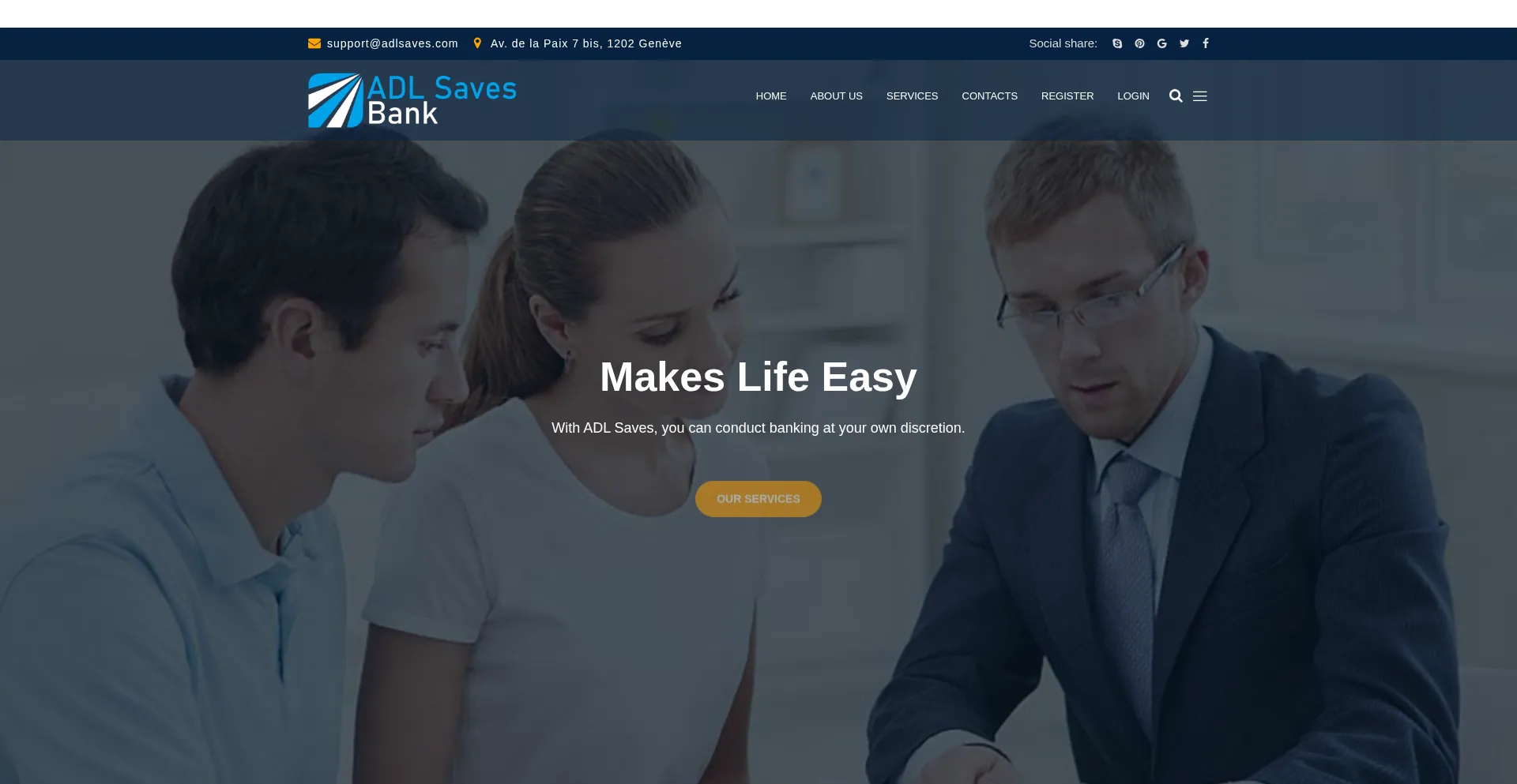 Website screenshot of Adlsaves.com