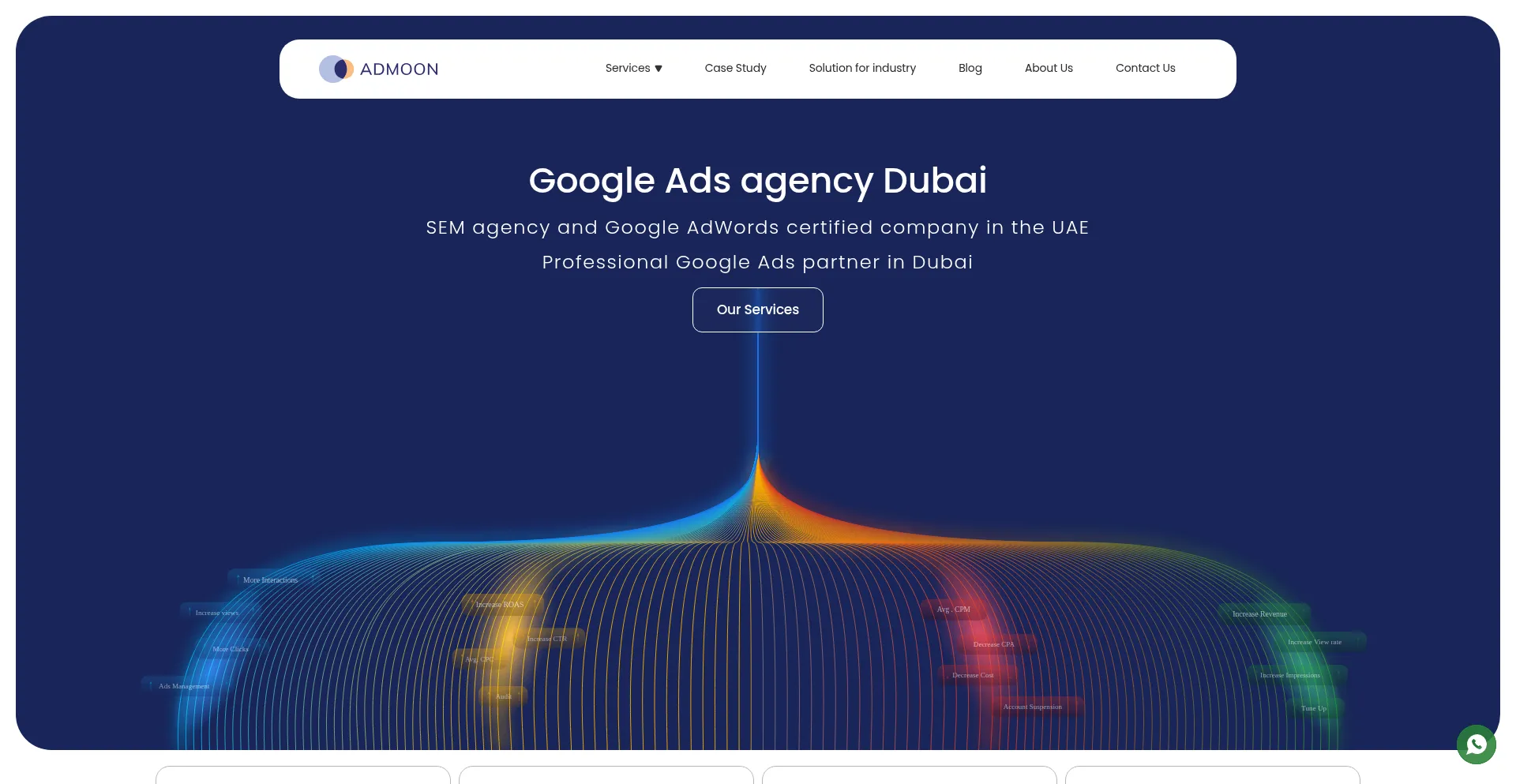 Website screenshot of Admoons.org
