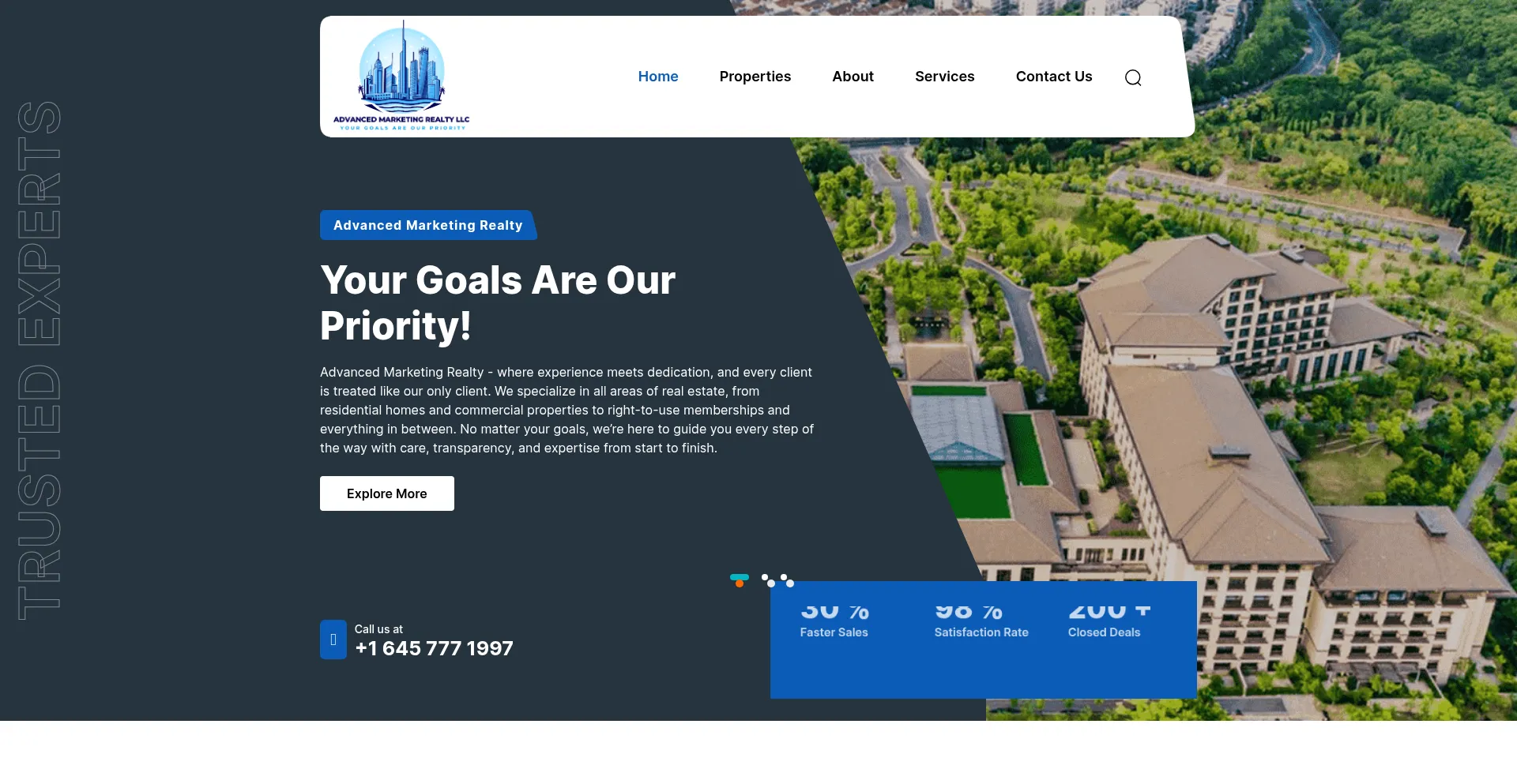 Website screenshot of Advancedmarketingrealty.com