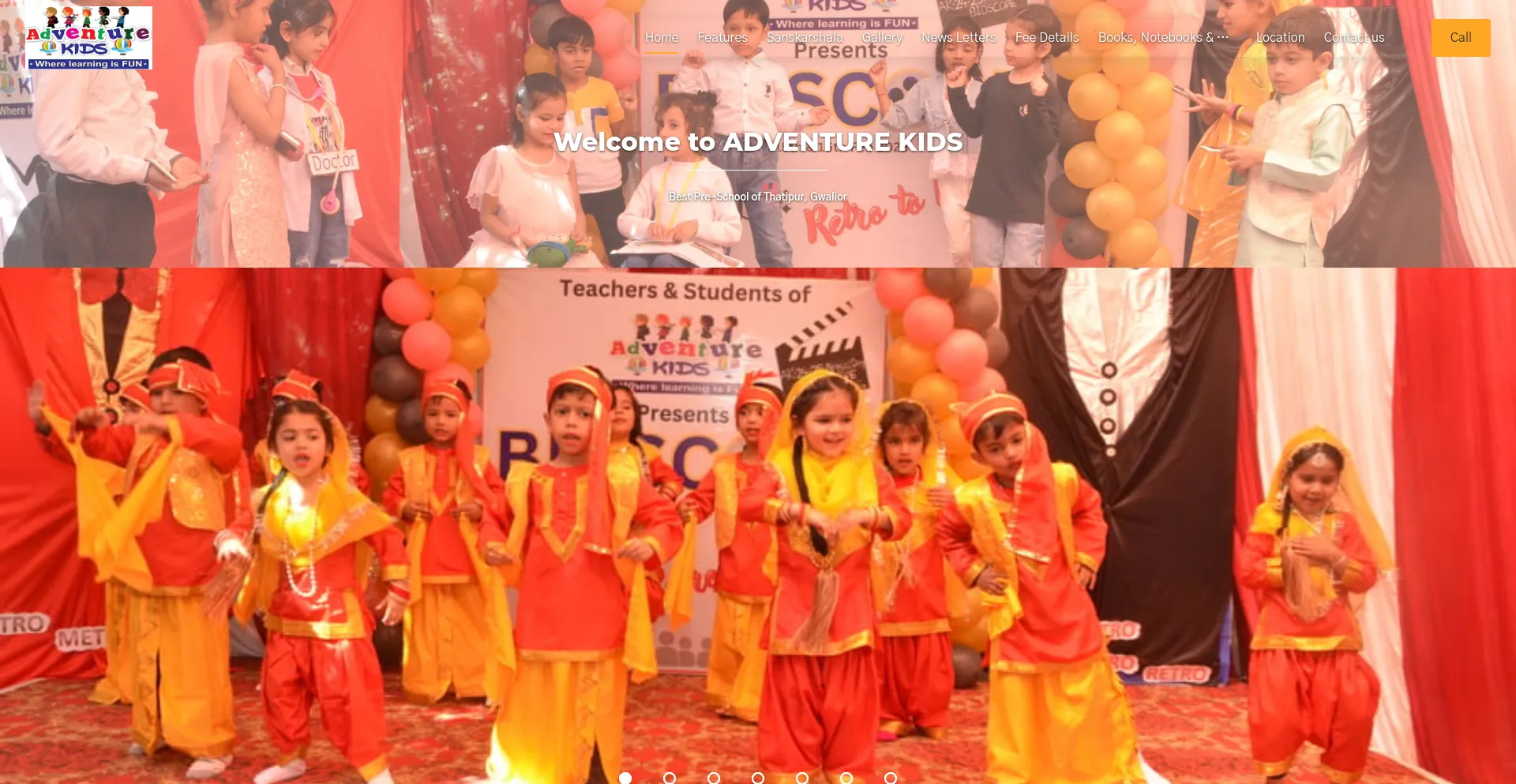 Website screenshot of Adventurekidsschool.com