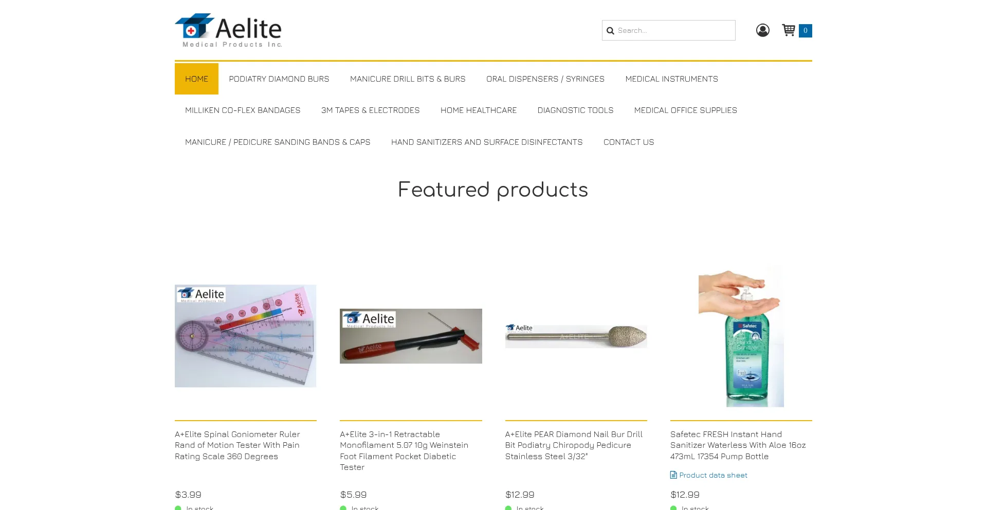 Website screenshot of Aelitemedical.com