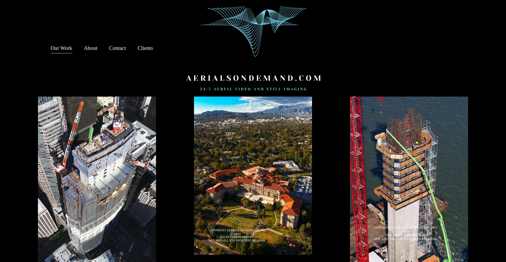 Website screenshot of Aerialsondemand.com
