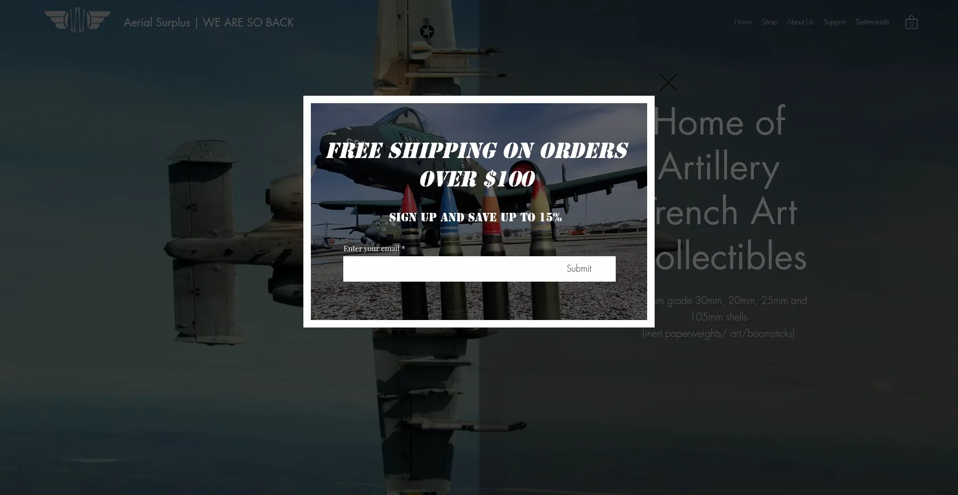 Aerialsurplus.com Screenshot