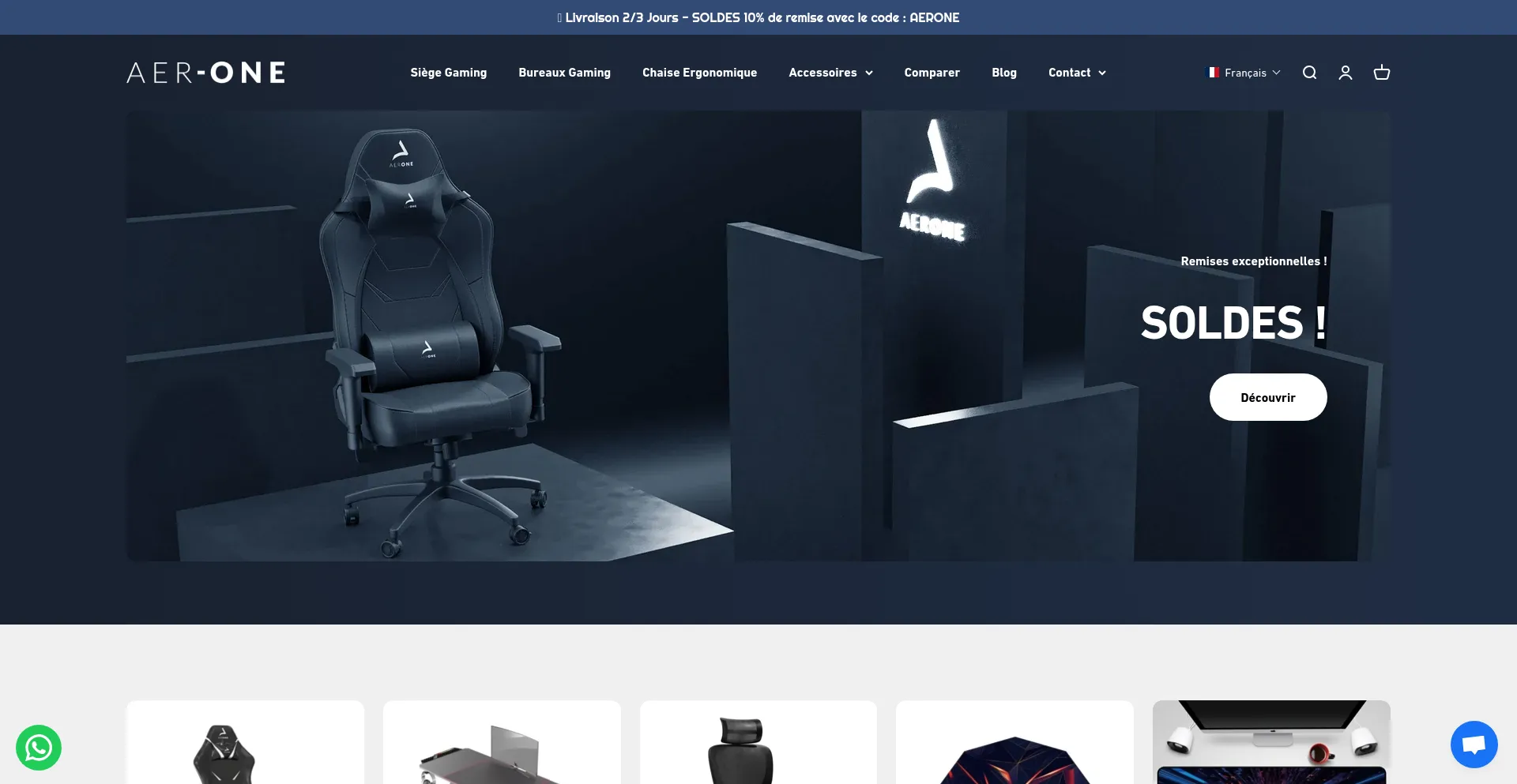 Website screenshot of Aerone.co