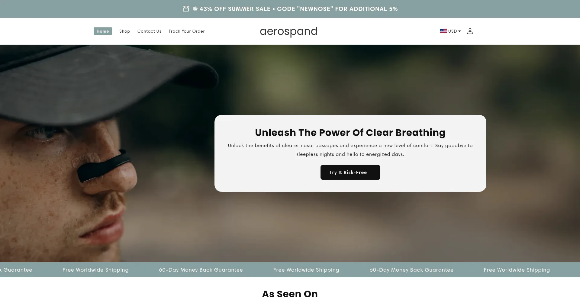 Website screenshot of Aerospand.com