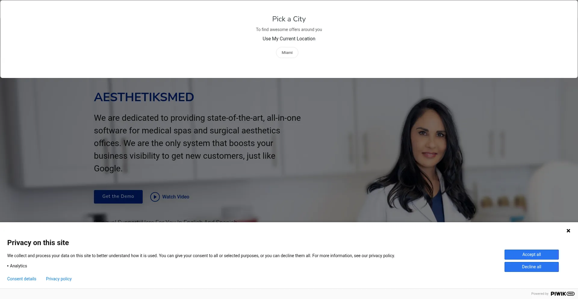 Website screenshot of Aesthetiksmed.com