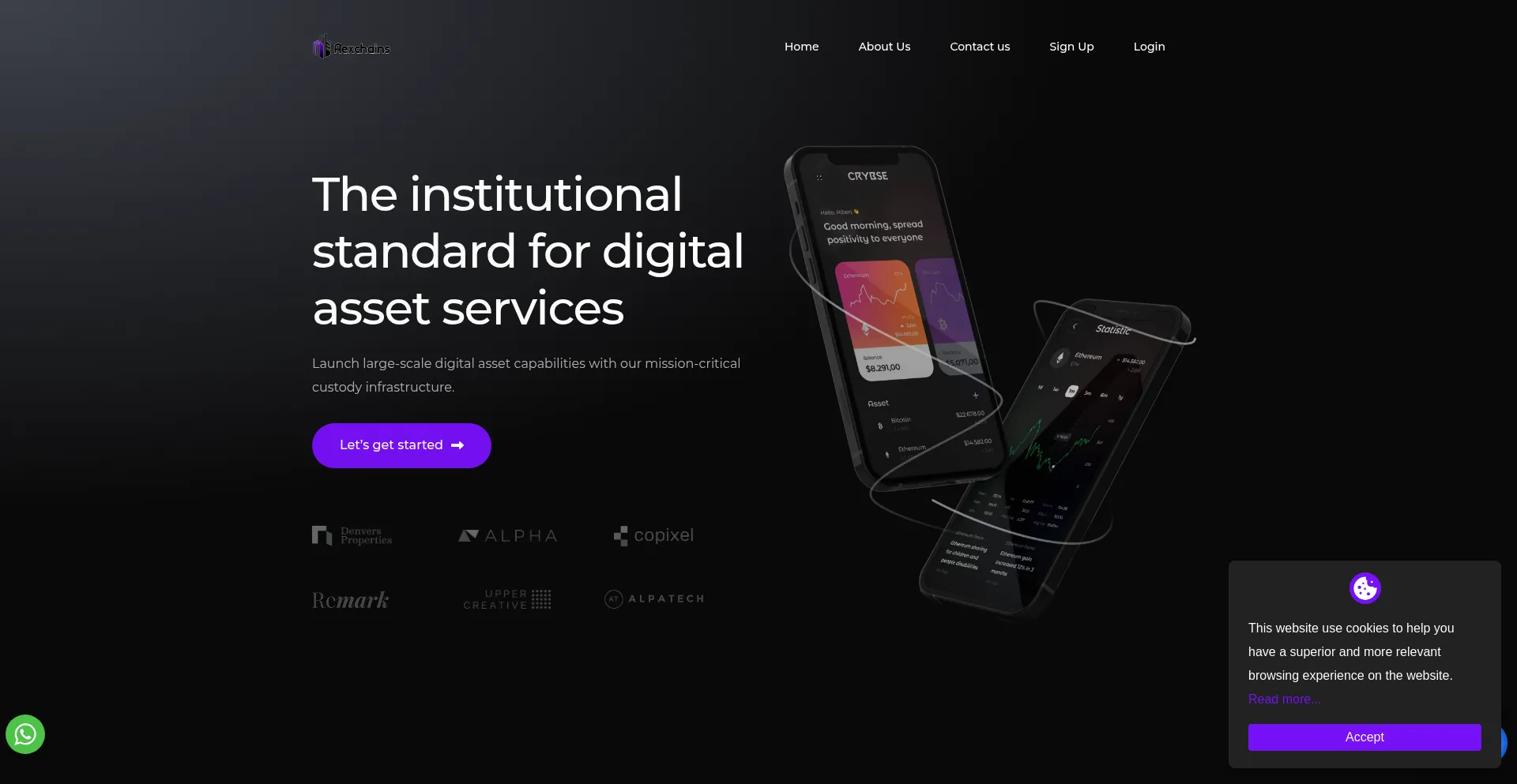 Website screenshot of Aexchains.com