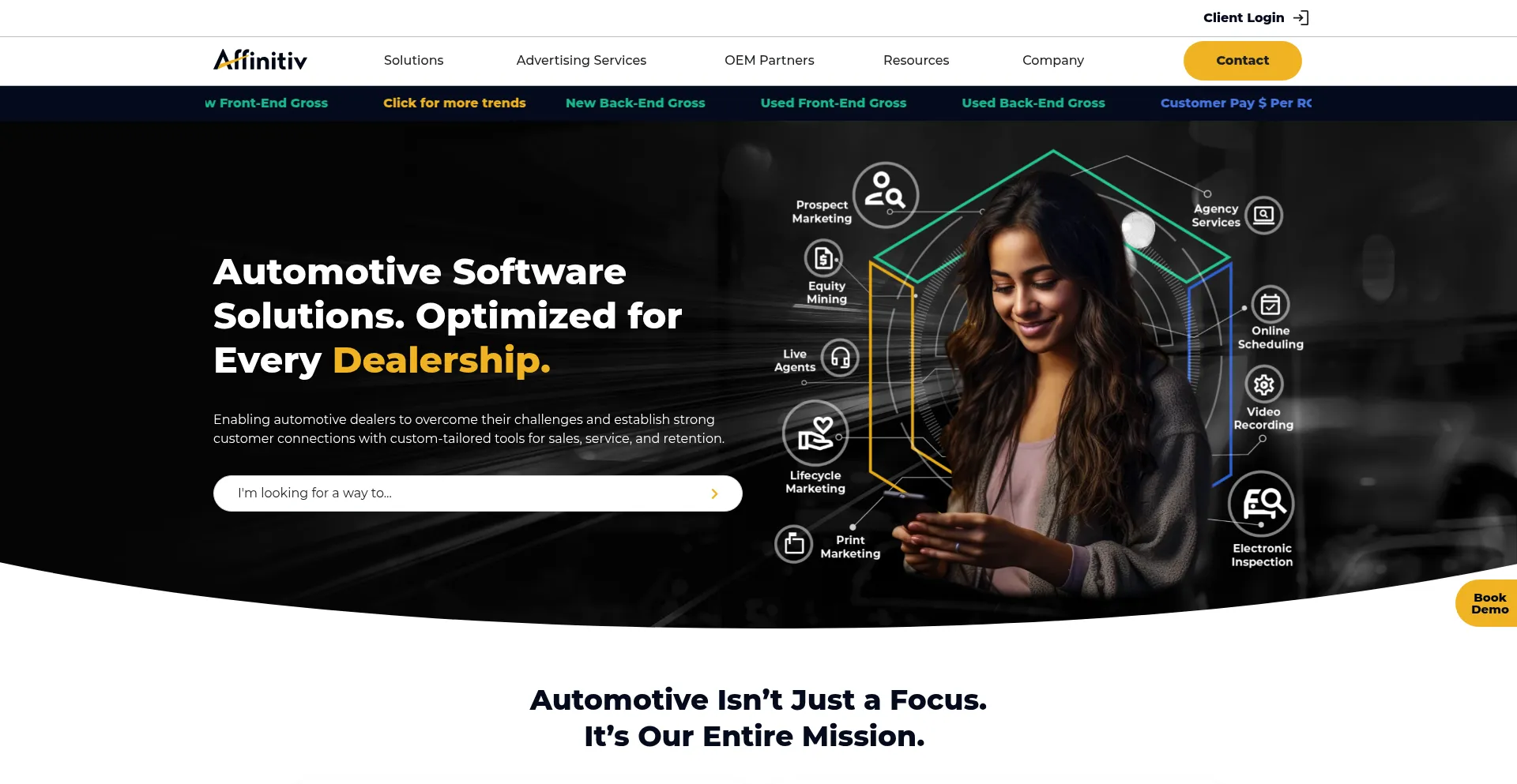 Website screenshot of Affinitiv.com