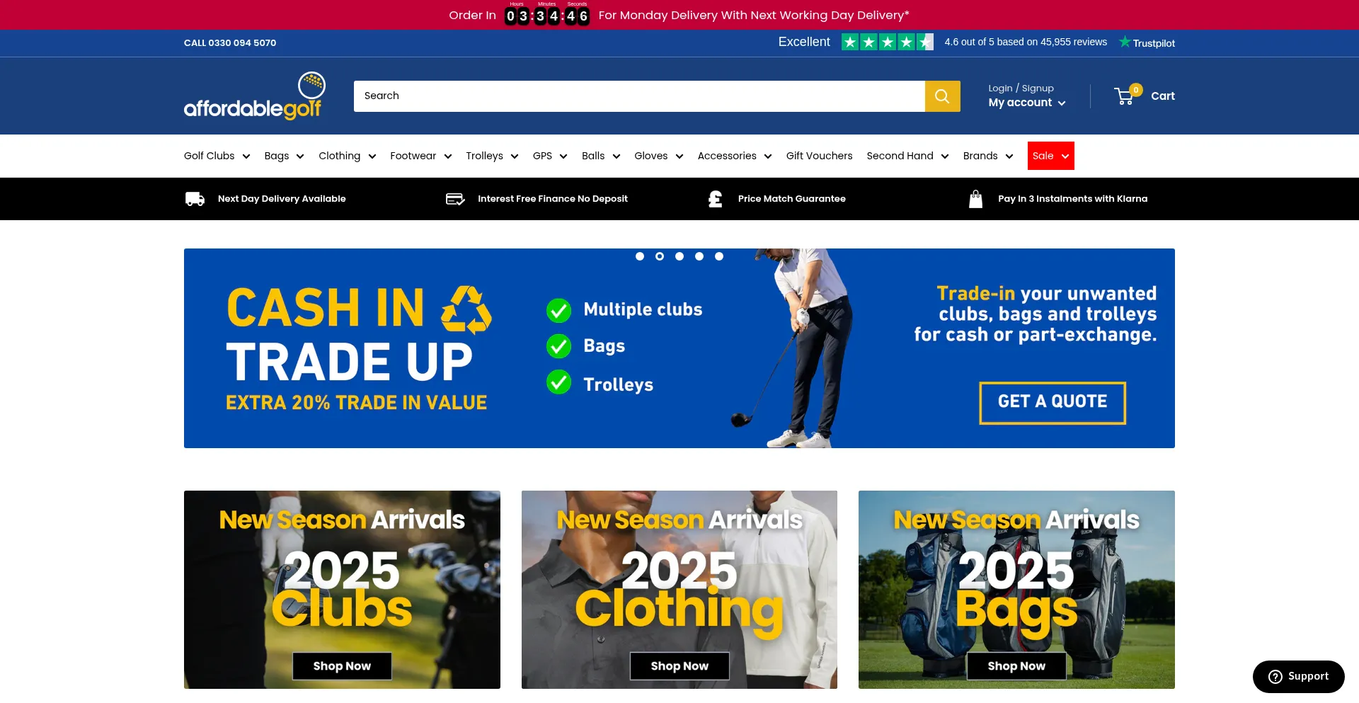 Website screenshot of Affordablegolf.co.uk