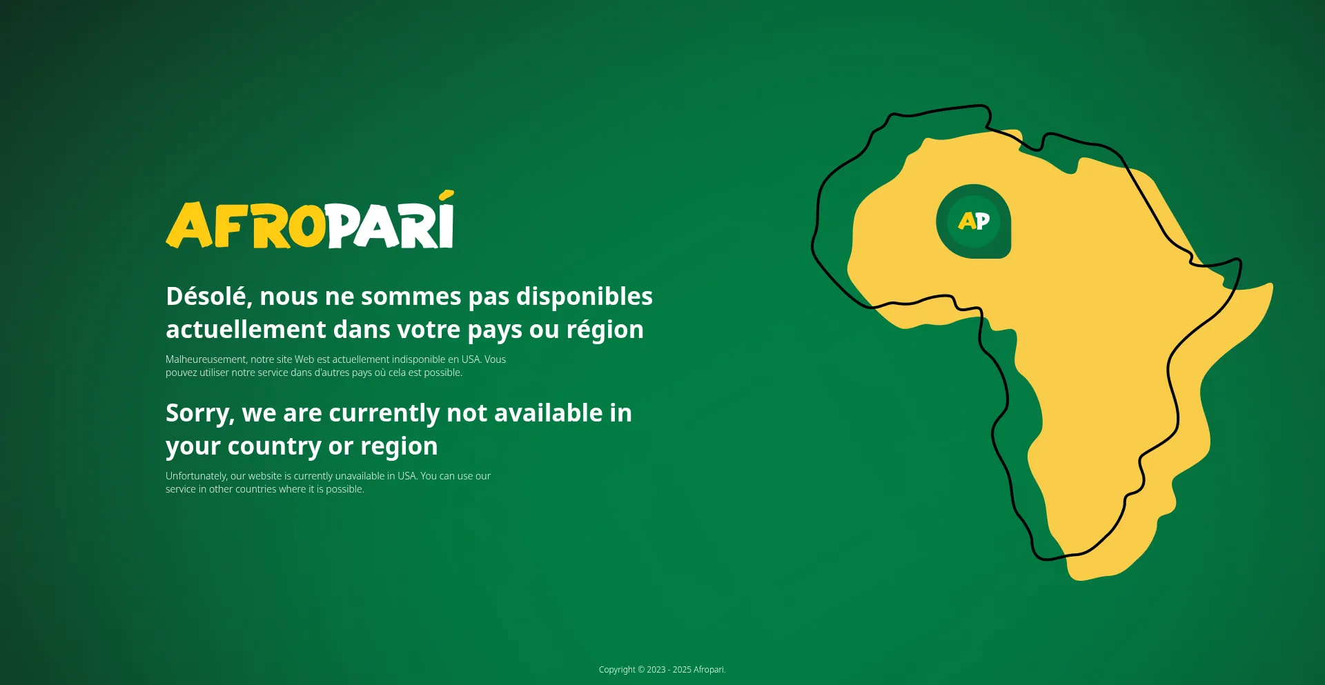 Website screenshot of Afropari.com