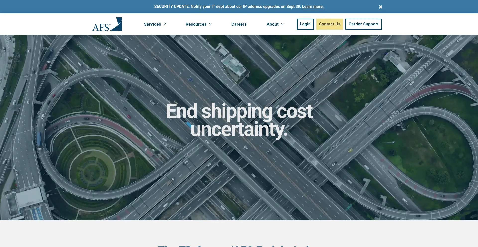 Website screenshot of Afs.net