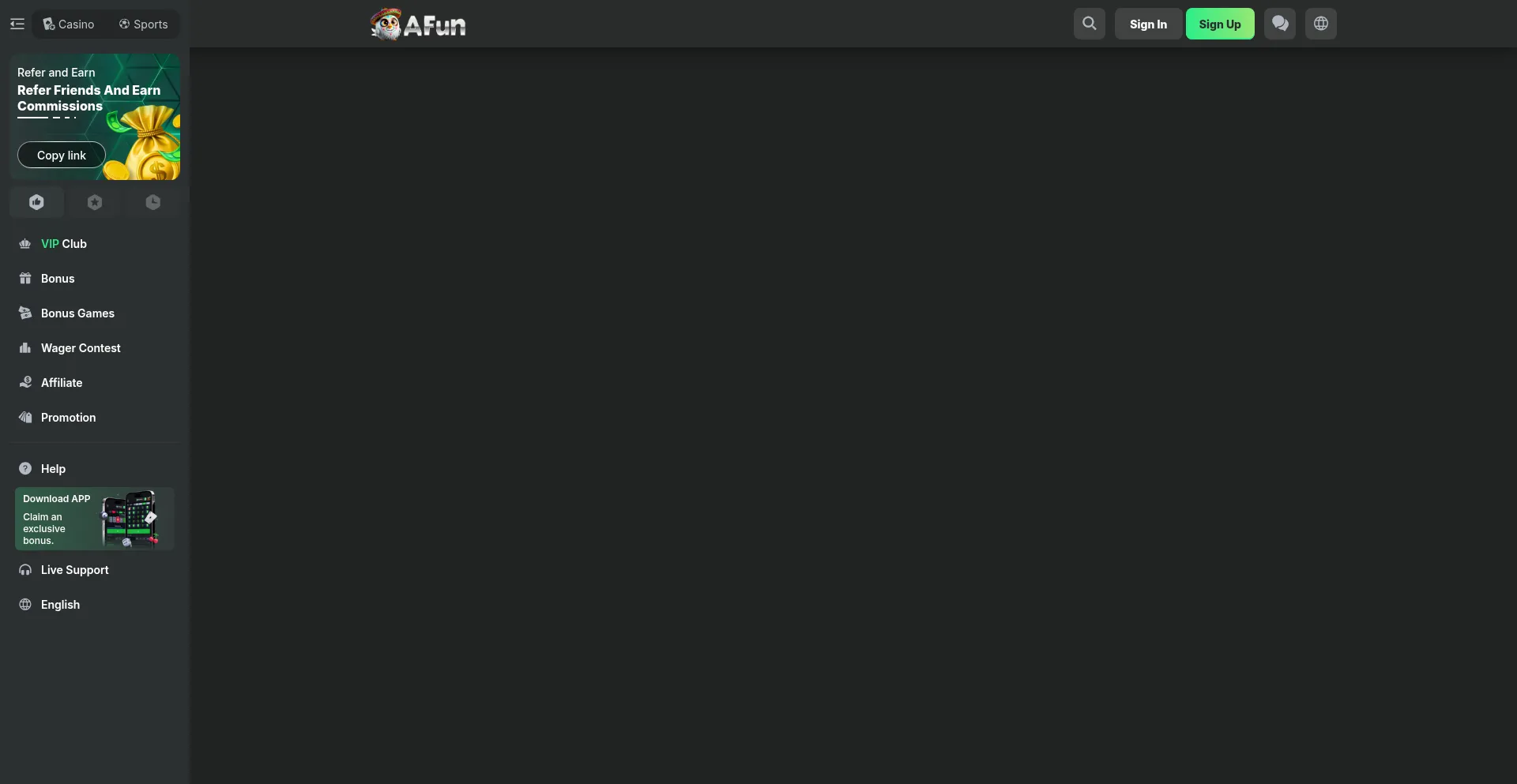 Website screenshot of Afun.mx