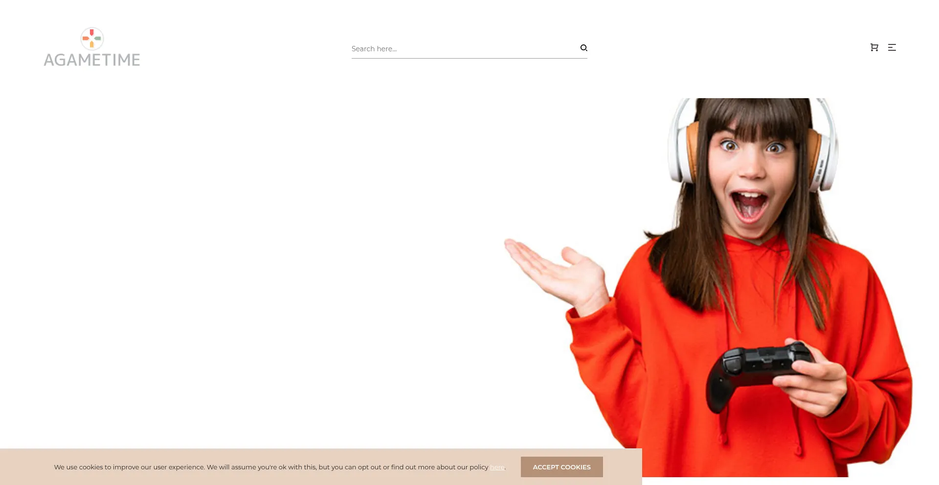 Website screenshot of Agametime.com