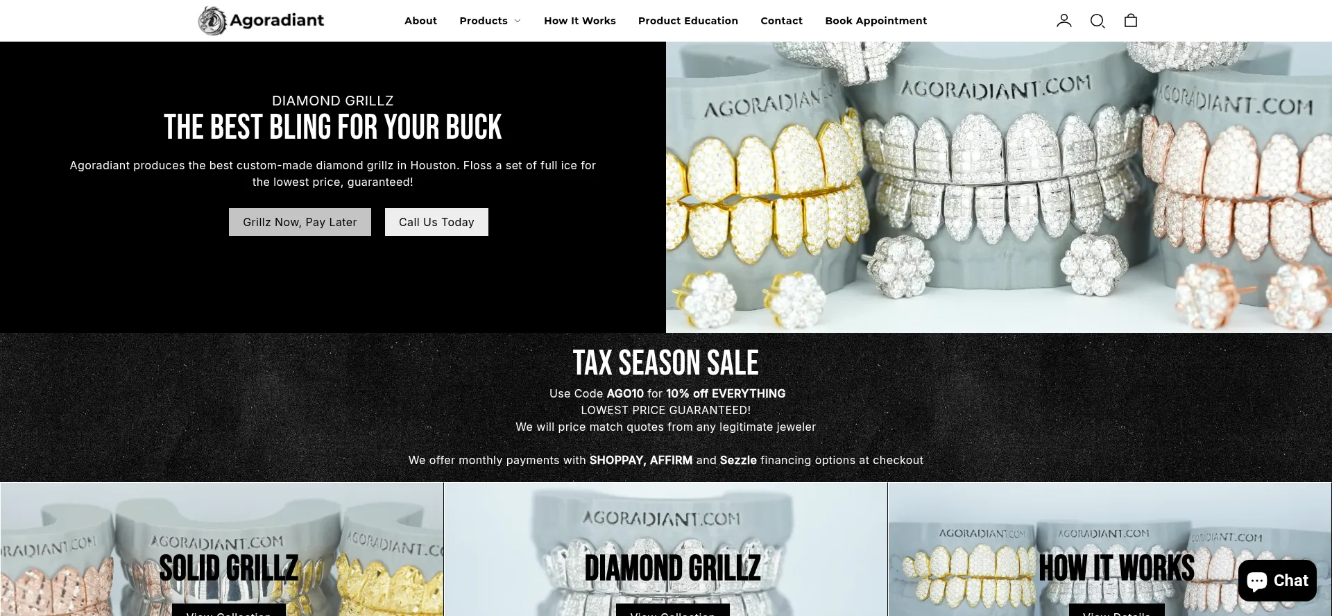 Website screenshot of Agoradiant.com