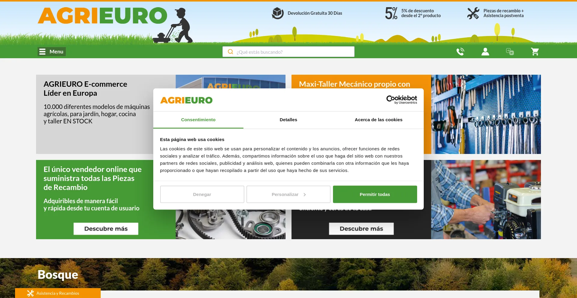 Website screenshot of Agrieuro.es