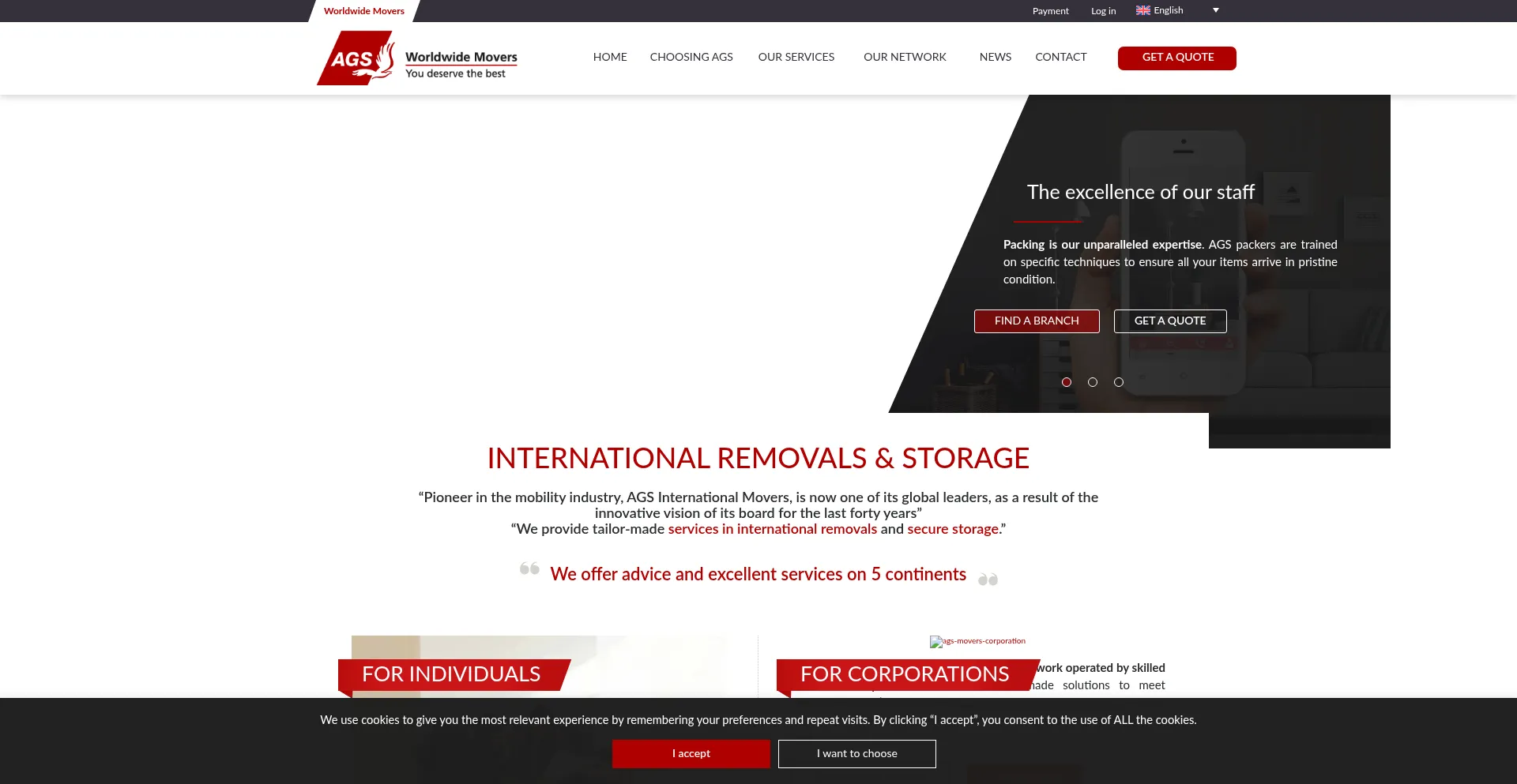 Website screenshot of Agsmover.com