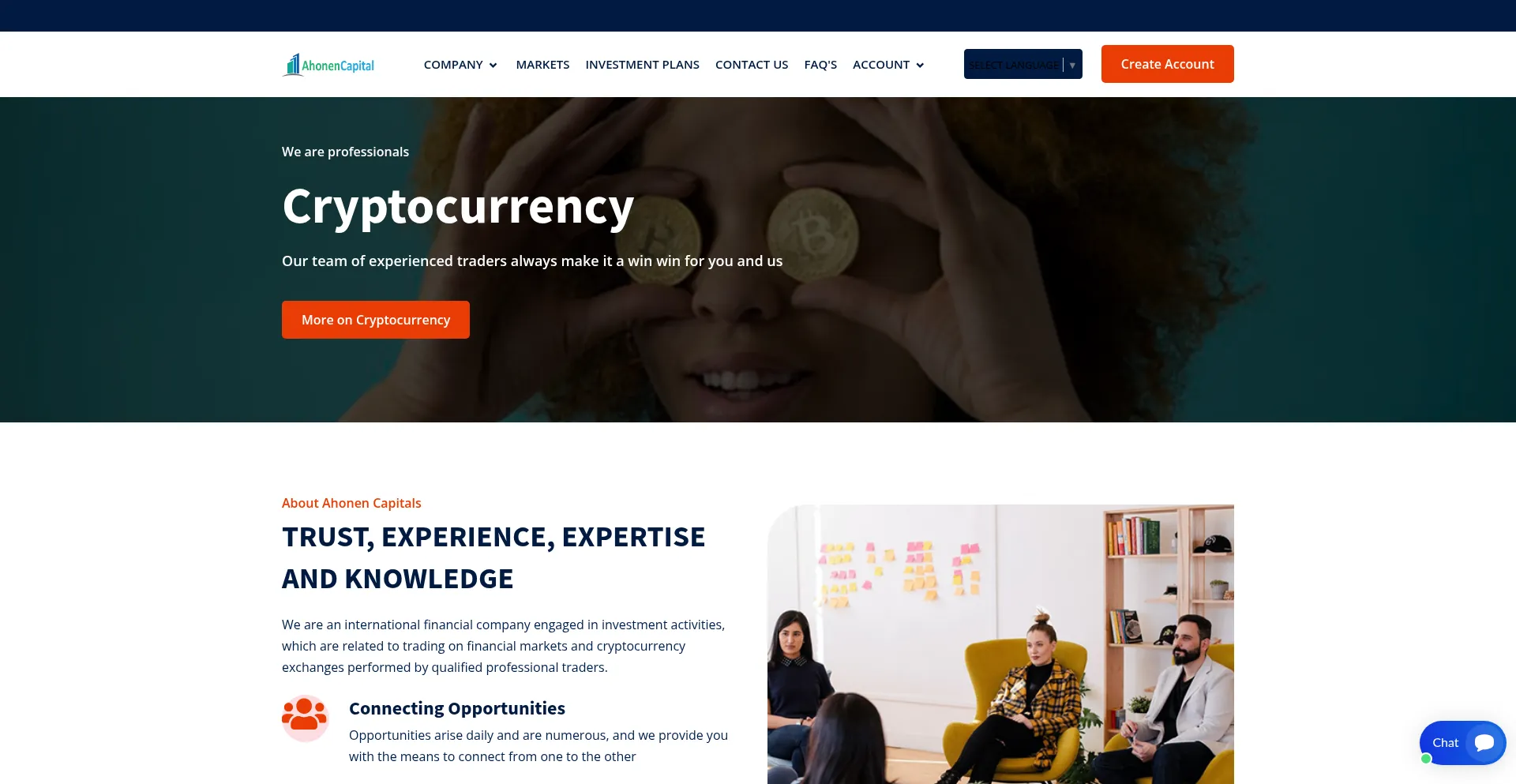 Website screenshot of Ahonencapitals.com