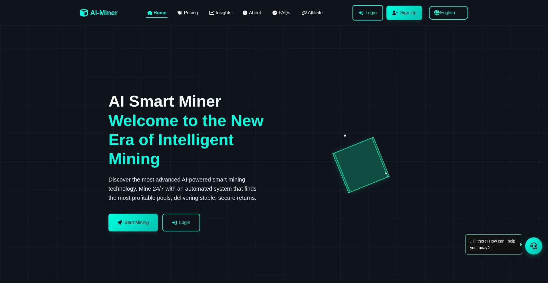 Website screenshot of Ai-miner.homes