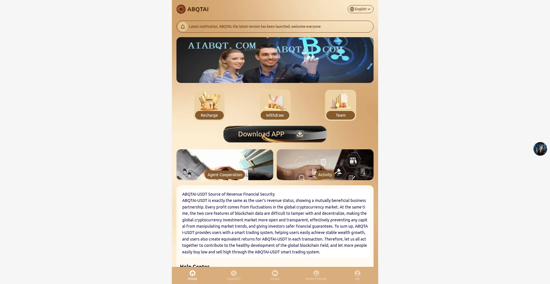 Website screenshot of Aiabqt.com