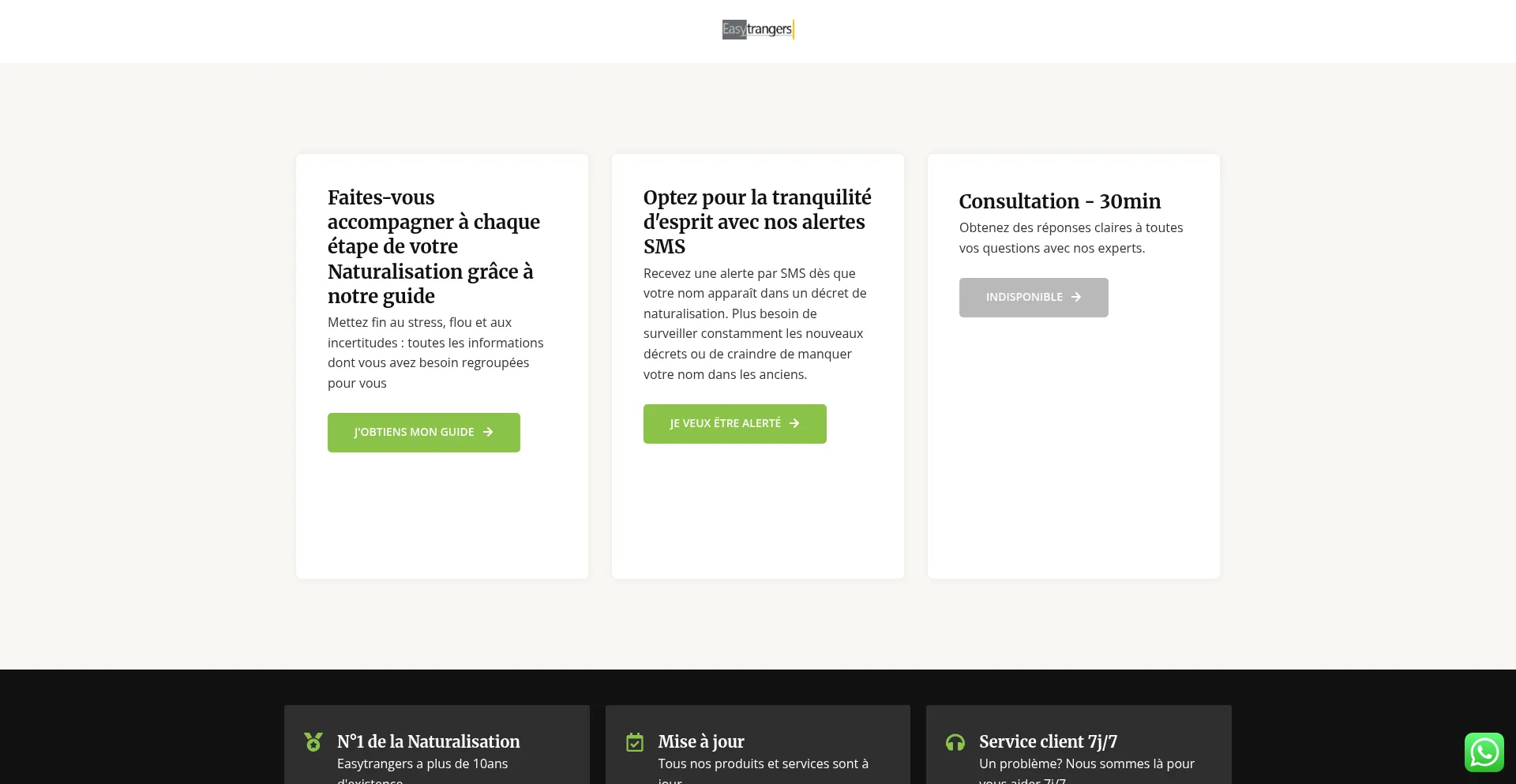 Aidetrangers.com Screenshot