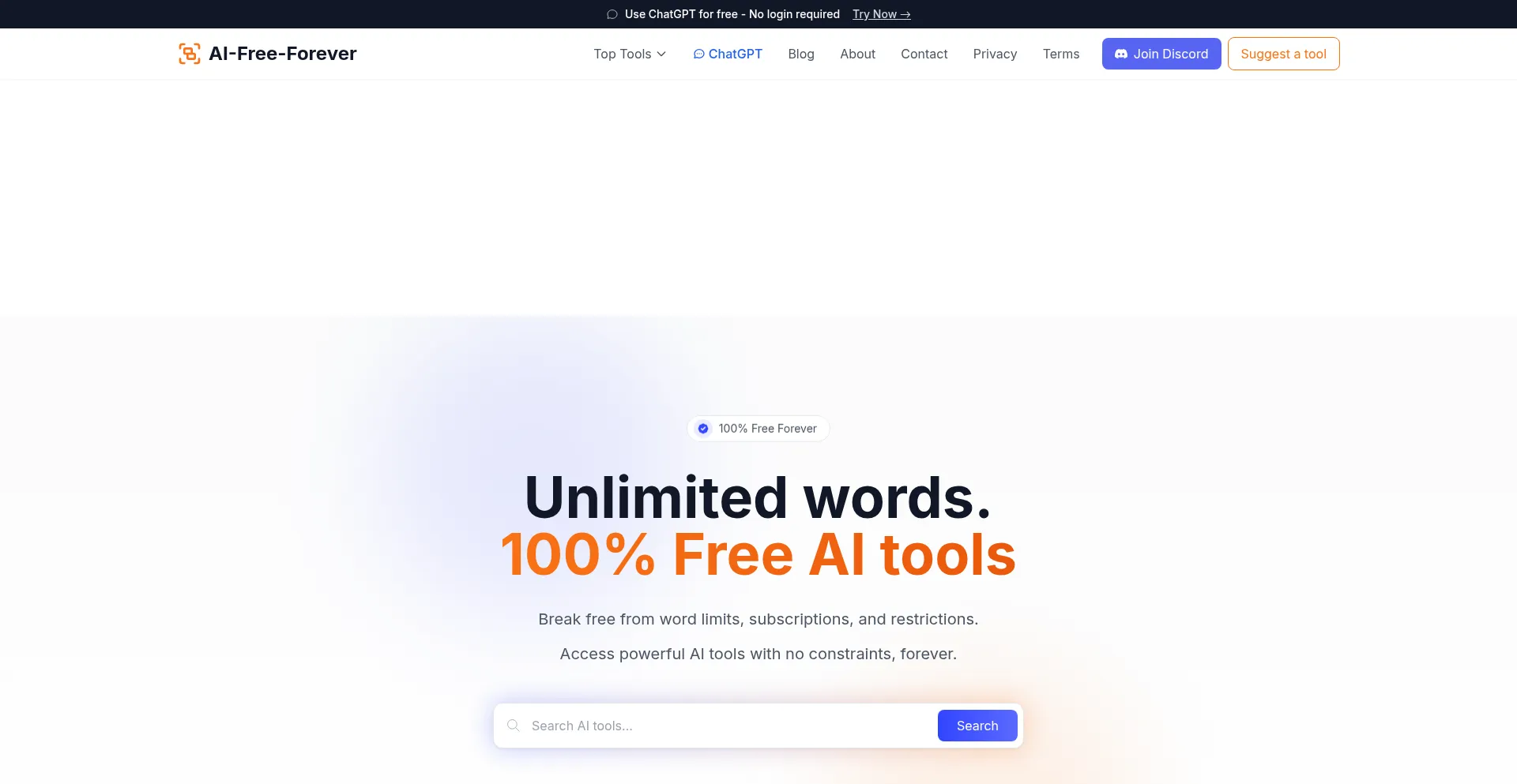 Website screenshot of Aifreeforever.com