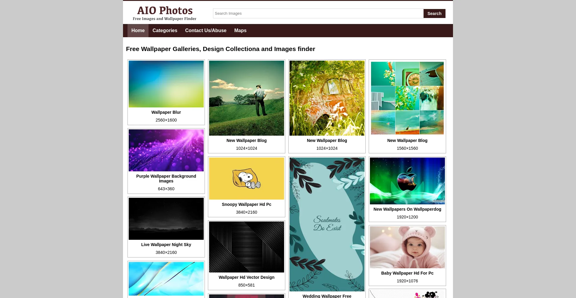 Website screenshot of Aiophotoz.com